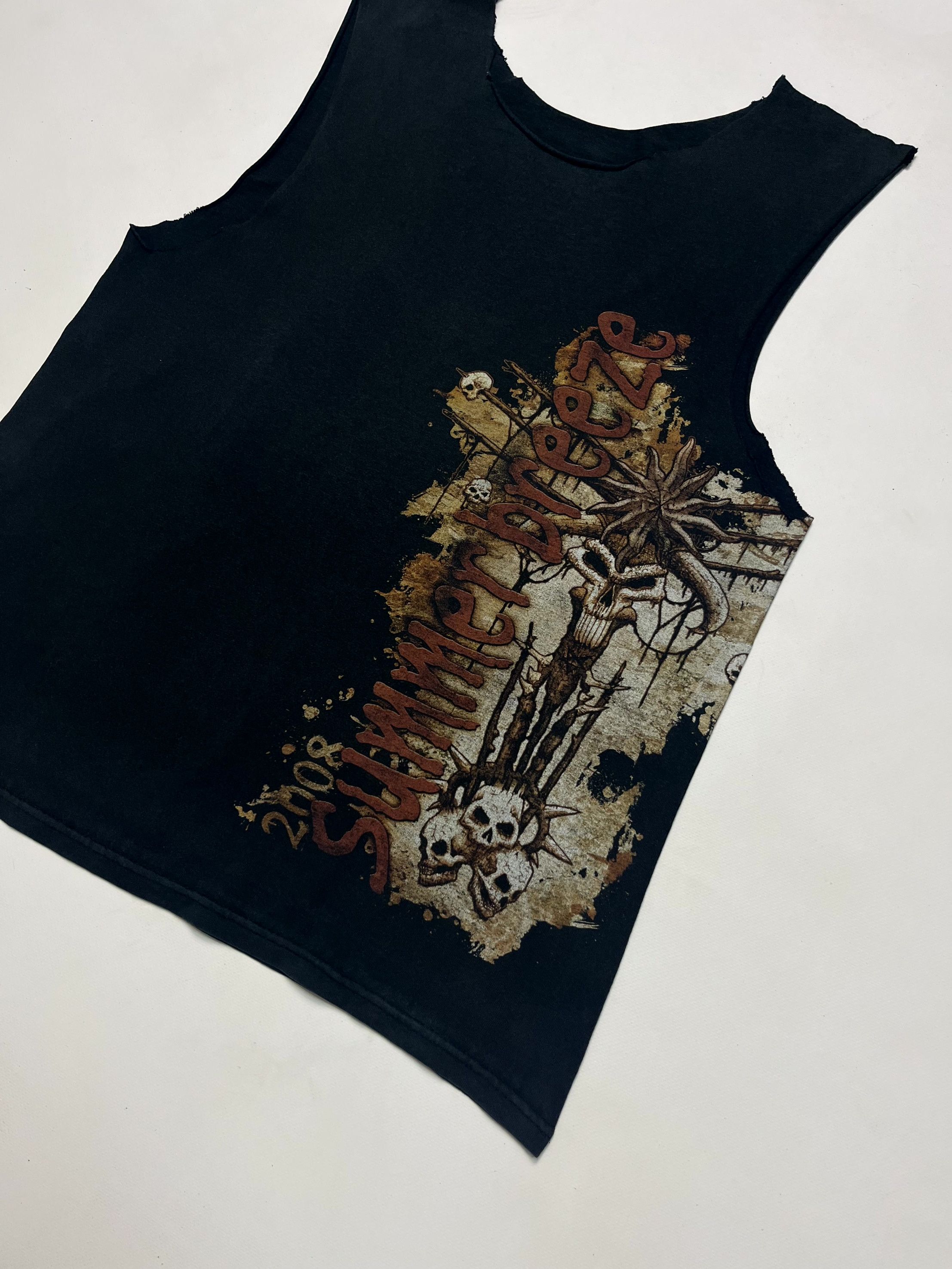 Vintage Y2K Tank Top Summer Breeze 2008 Black Distressed Size M Size US M / EU 48-50 / 2 - 2 Thumbnail
