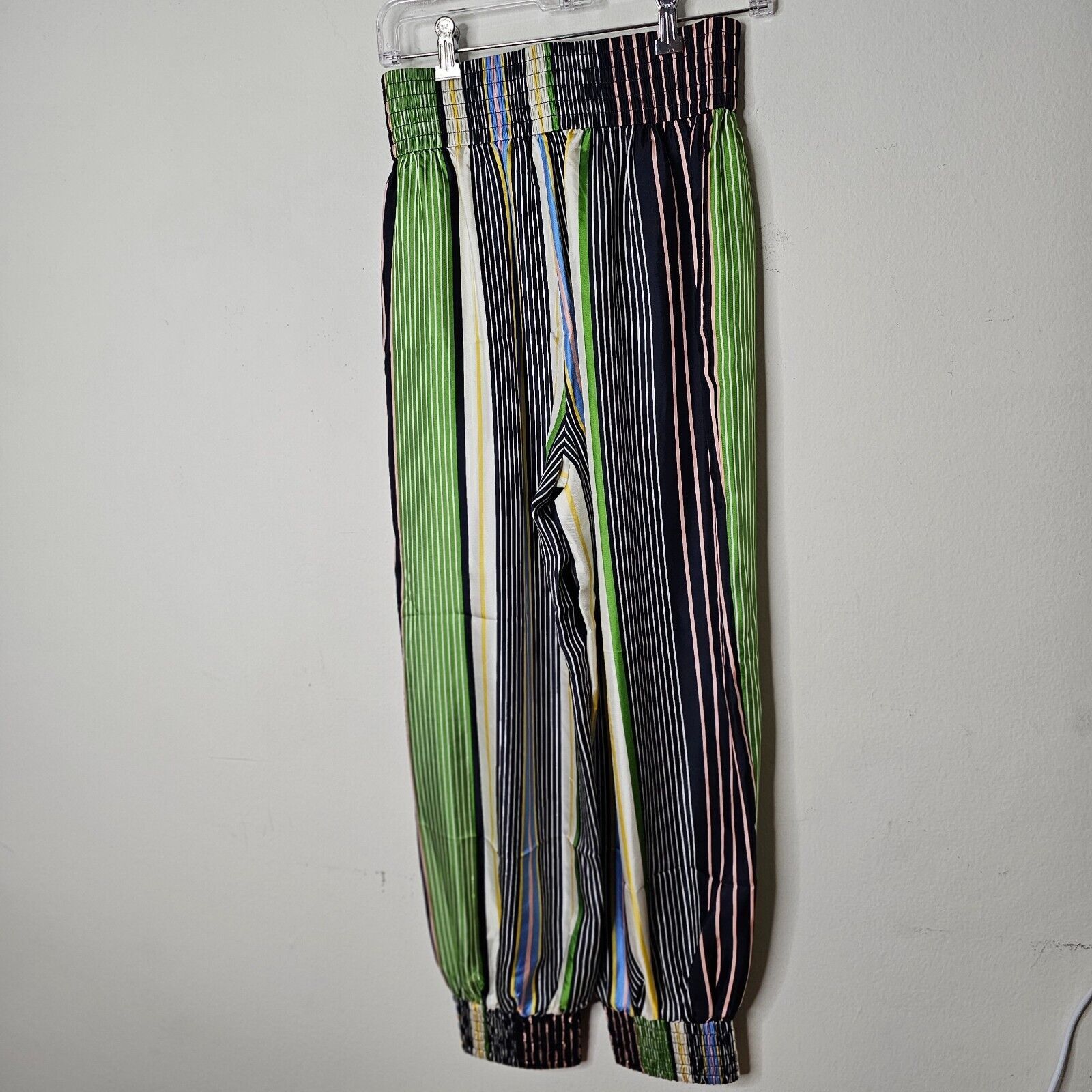 Tory Burch NWOT Tory Burch Multi Stripe Silk Harem Pants Banded Cuffs 2 Size 26" / US 2 / IT 38 - 6 Thumbnail