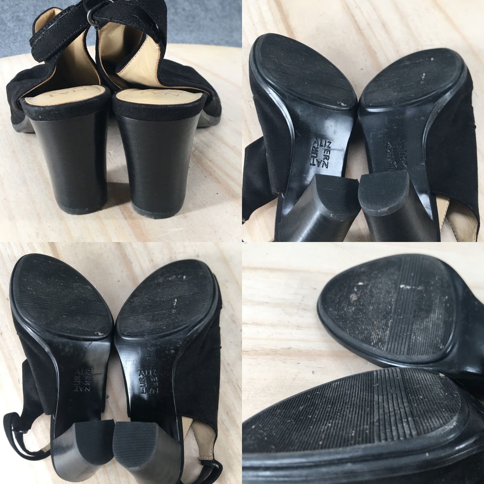 Naturalizer Naturalizer Sandals Womens 6 M Lago Slingback Black Fabric Block Heels Casual Size US 6 / IT 36 - 9 Thumbnail