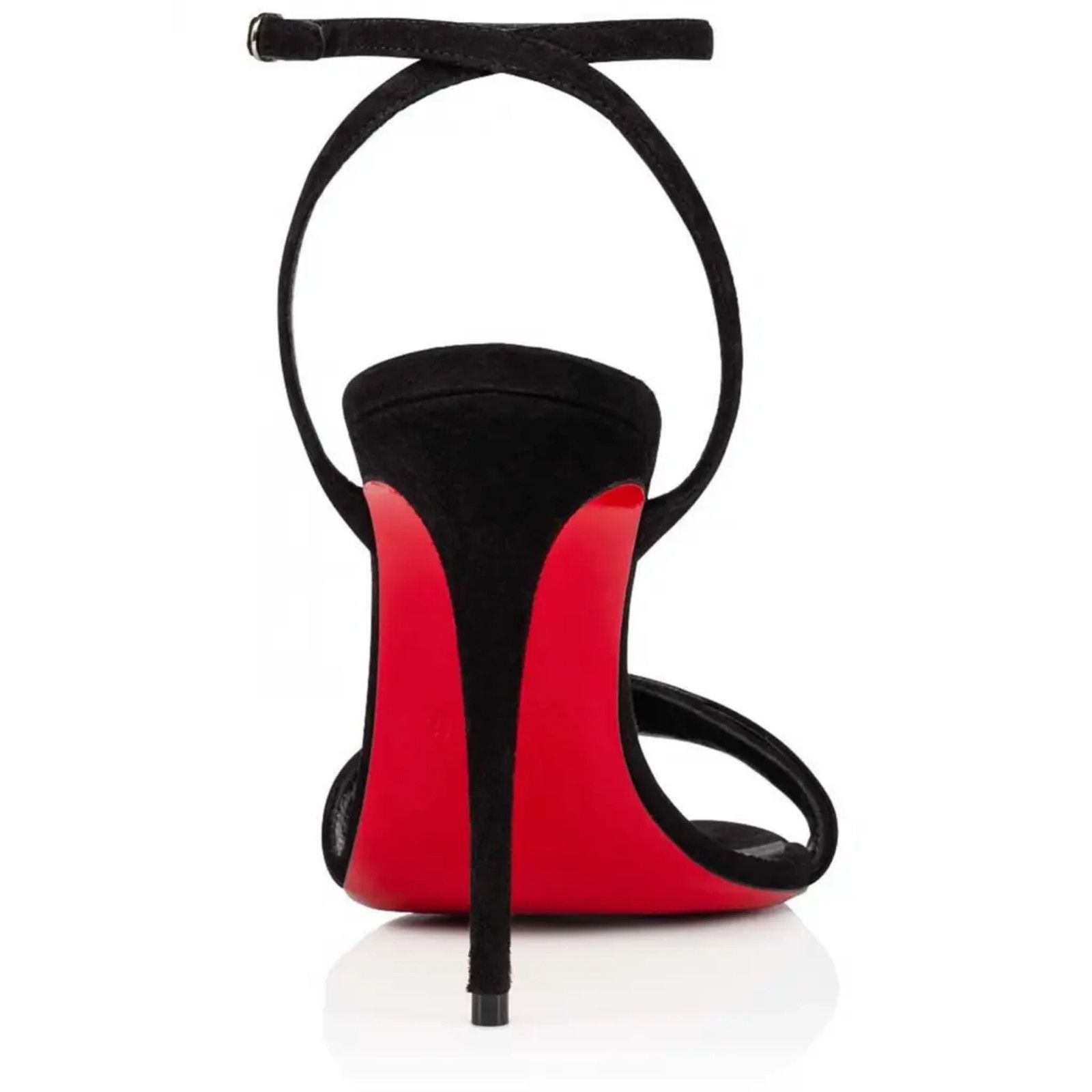 Christian Louboutin Umberta 100 Black Suede Ankle Strap Sandal Heel Pump 37 Size US 7 / IT 37 - 10 Thumbnail