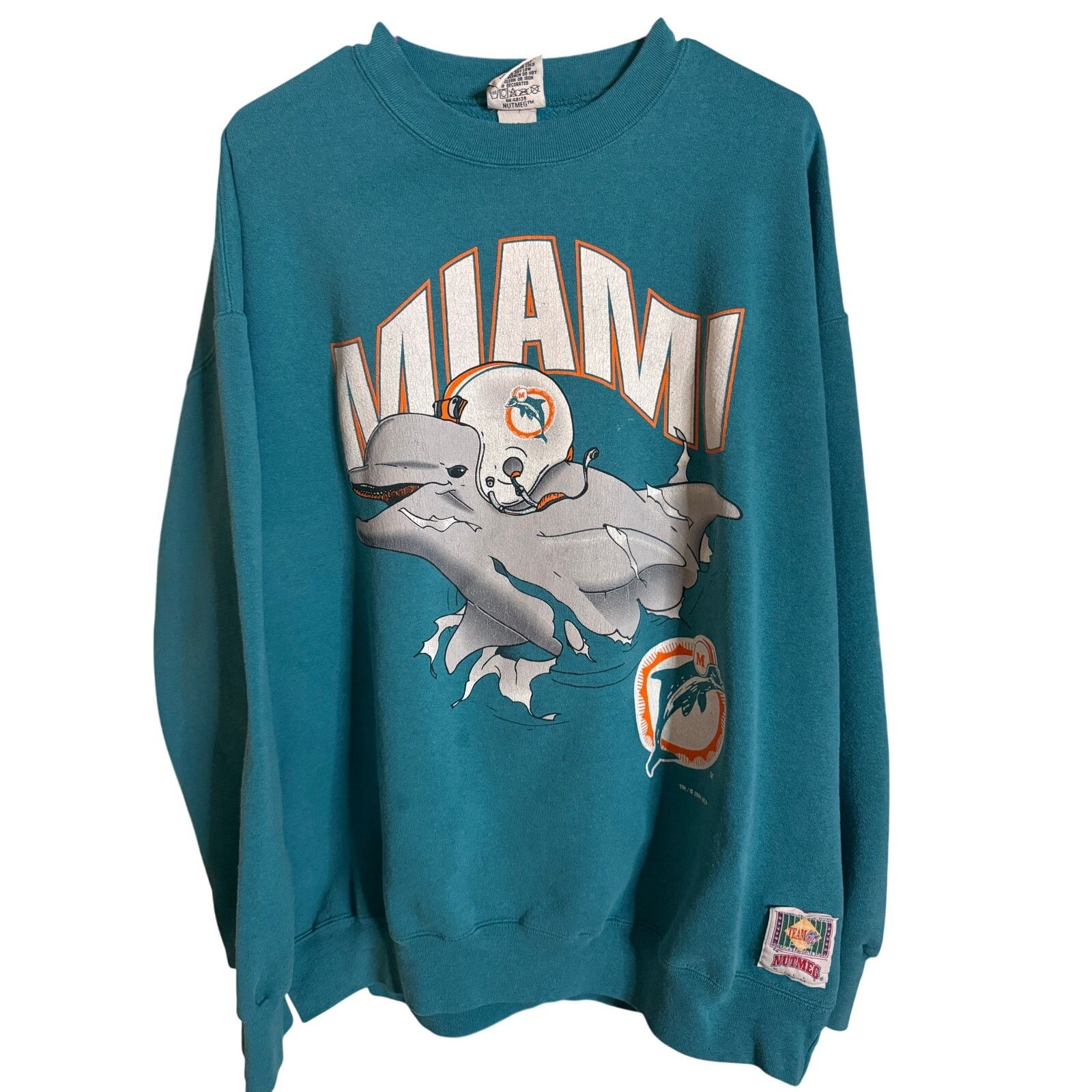Nutmeg Vintage Miami Dolphins Breakthrough Crewneck Size US XL / EU 56 / 4 - 1 Thumbnail