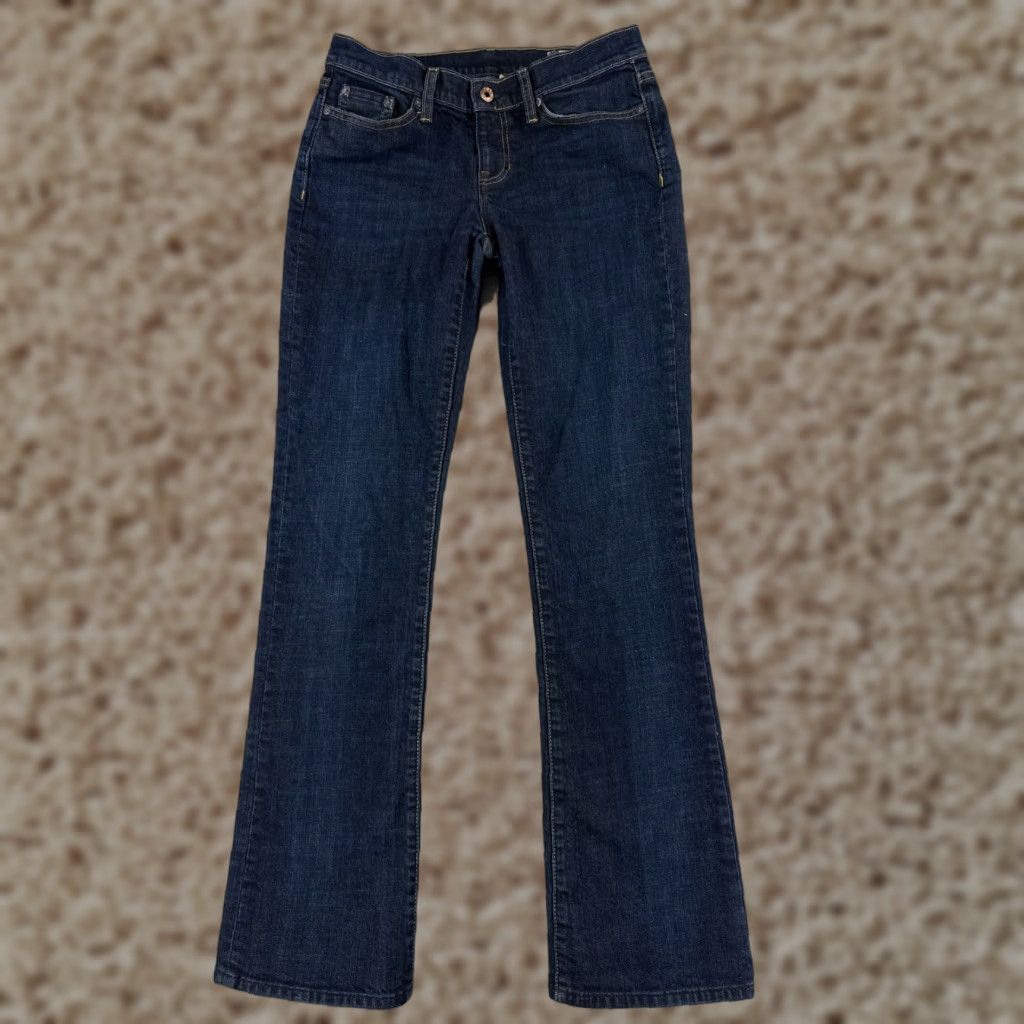 Gap GAP Jeans 4 L Blue Denim Botocut Low Dark Wash Cotton Blend 28x31 Womens Size 27" / US 4 / IT 40 - 1 Thumbnail