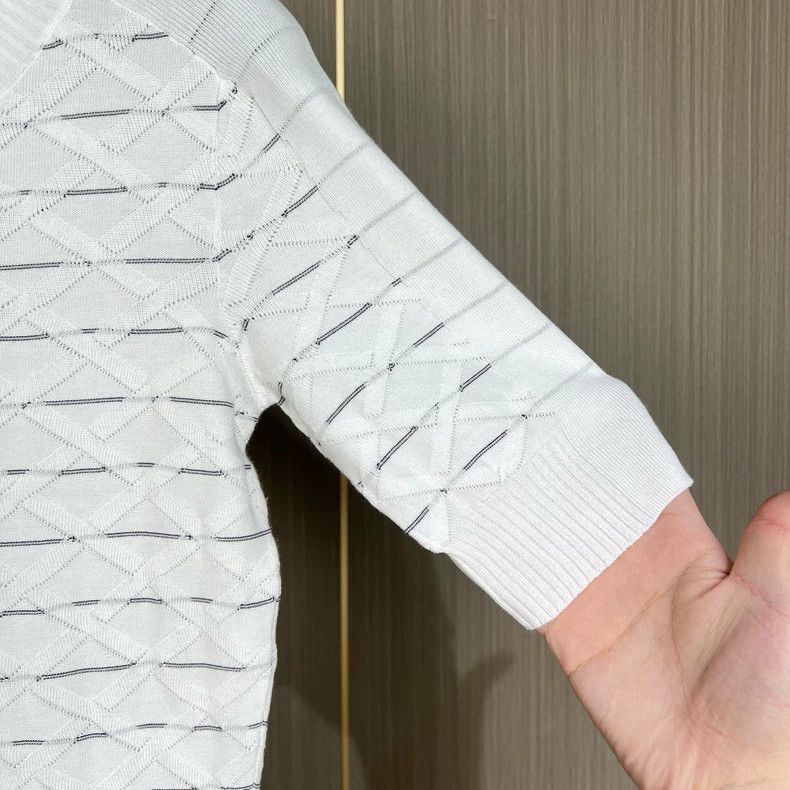 Chanel Chanel White striped knitted Logo short sleeves 2504-Nexta Size XXS / US 00 / IT 34 - 4 Thumbnail