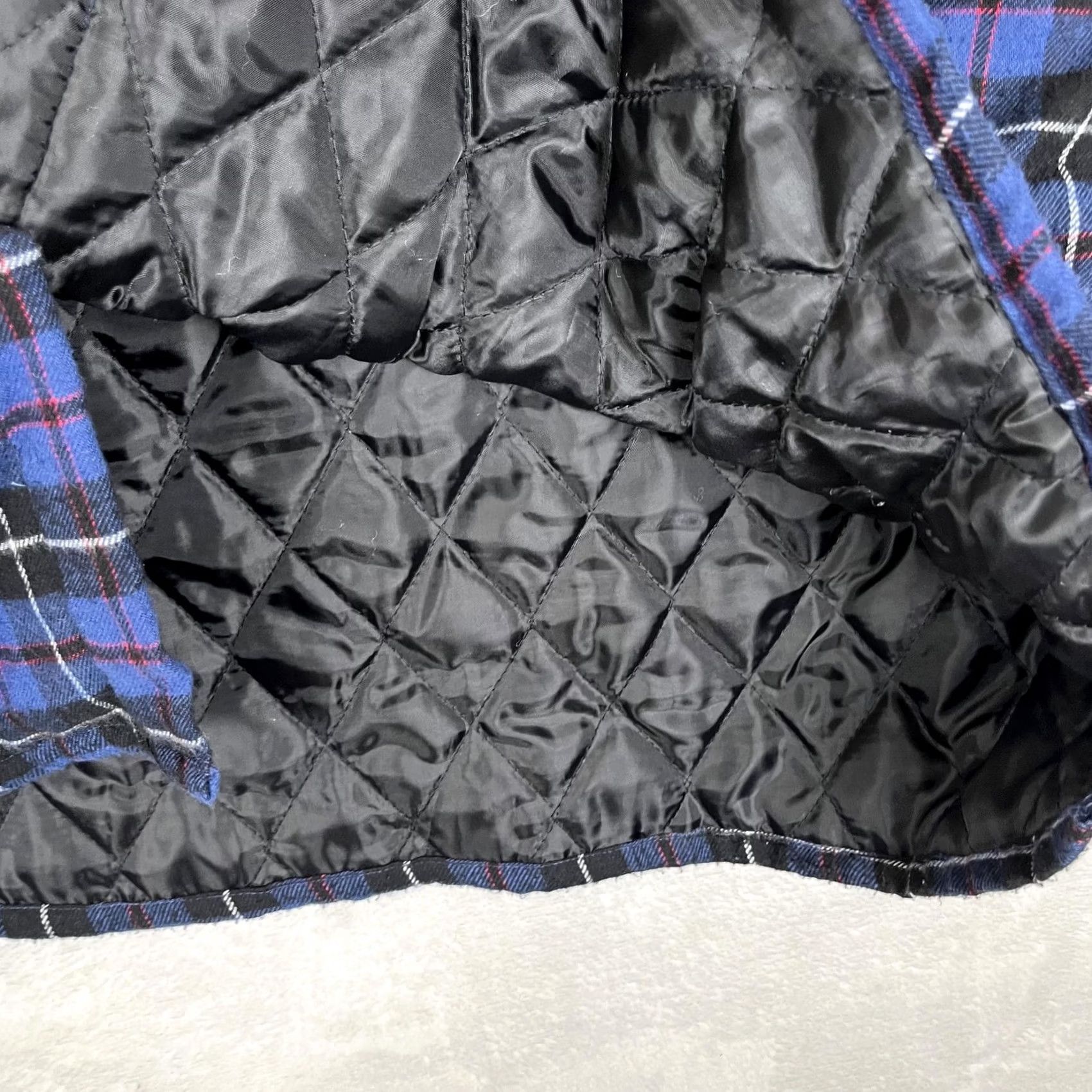 Wrangler Wrangler Jacket Mens 2XLT Blue Plaid Quilted Flannel Lined Snap Shacket Workwear Size US XXL / EU 58 / 5 - 4 Thumbnail
