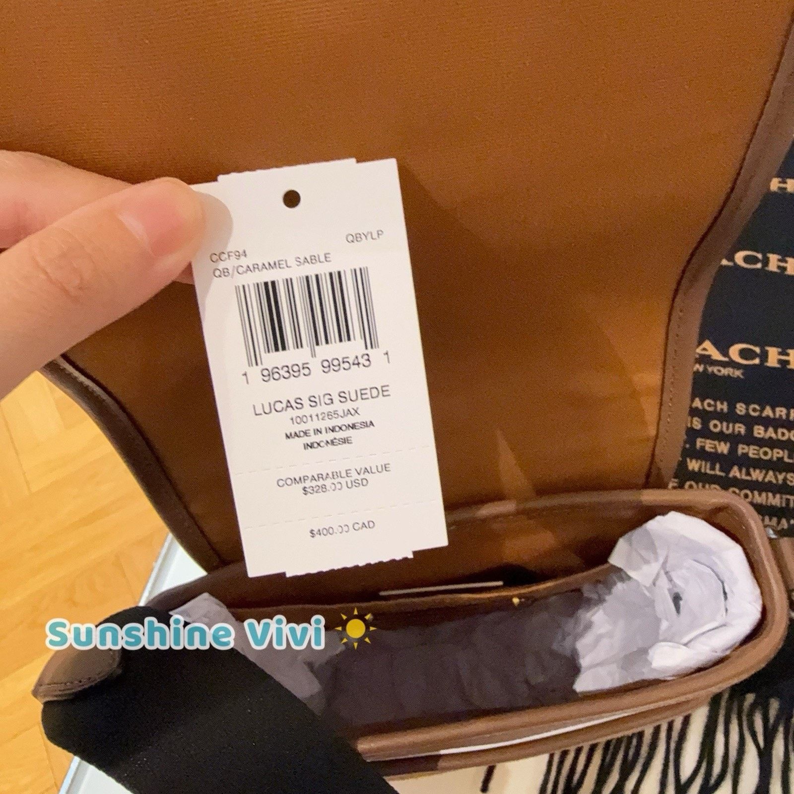 Coach NWT COACH Lucas Crossbody Bag Suede CCF94 Caramel Sable Size ONE SIZE - 5 Thumbnail