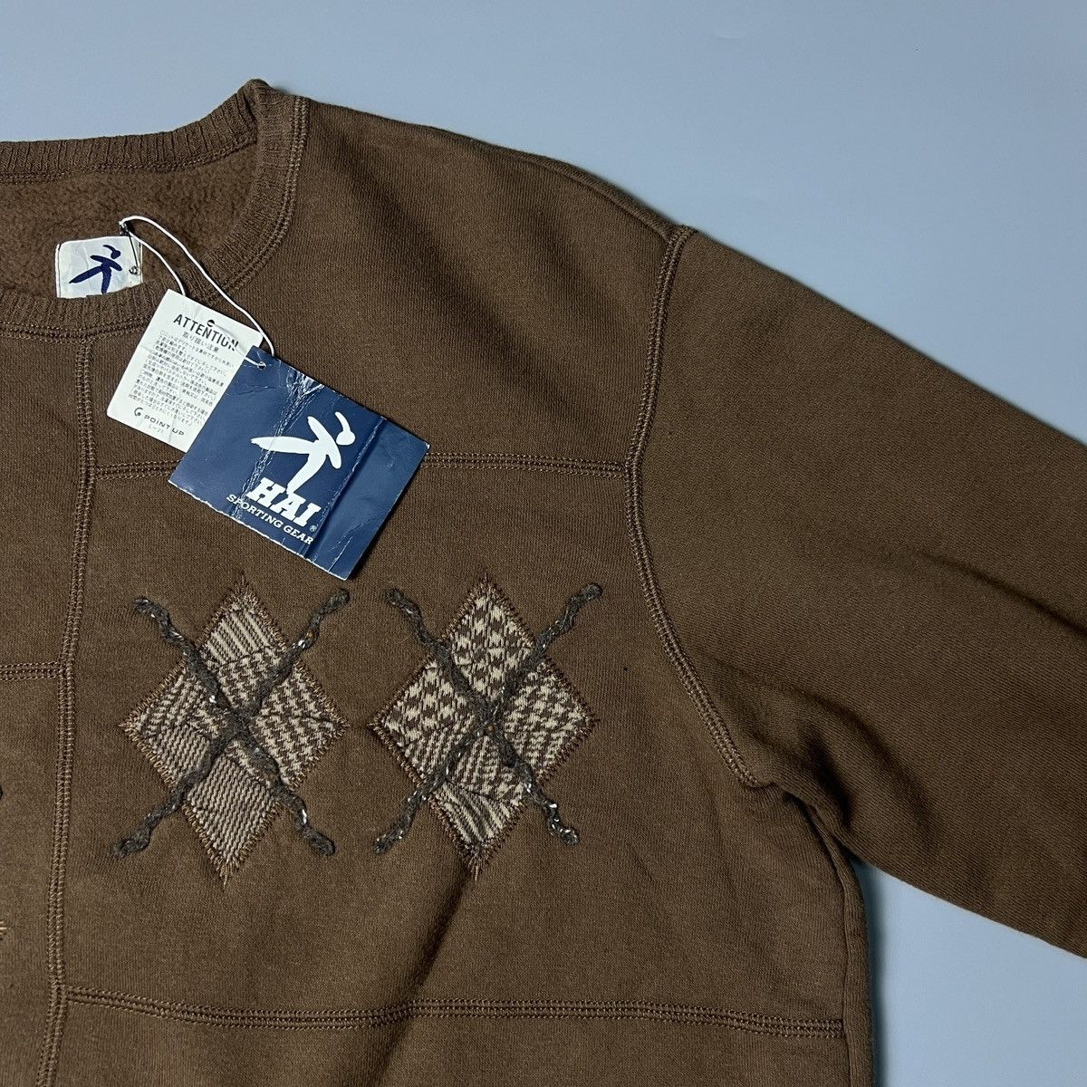 Japanese Brand Vintage Hai Sporting Gear Deadstock Brown Patches Sweatshirt Size US M / EU 48-50 / 2 - 8 Thumbnail