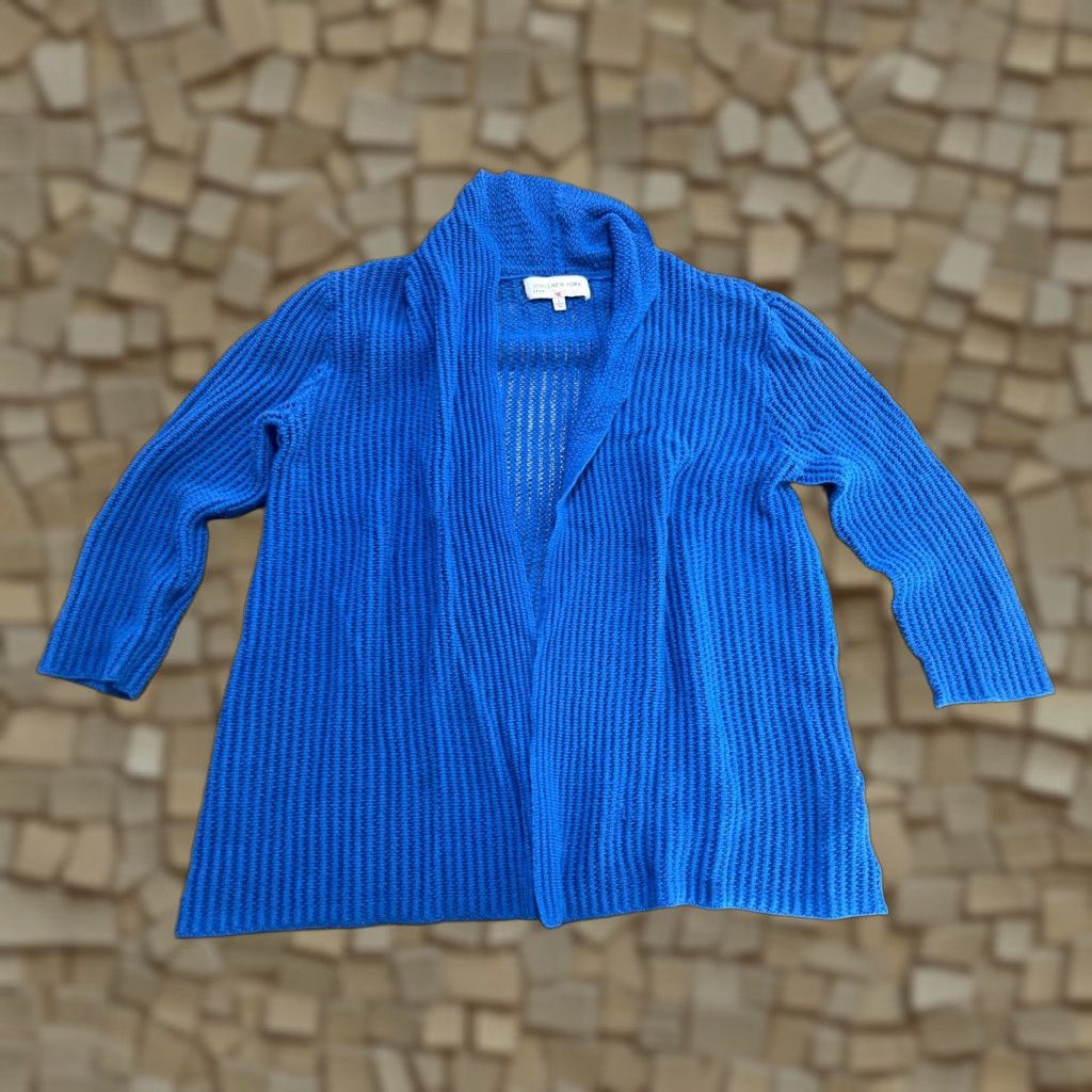 Jones New York Jones New York Sweater Cardigan Women's Large Blue Open Long Sleeve Knit Regular Size L / US 10 / IT 46 - 1 Thumbnail