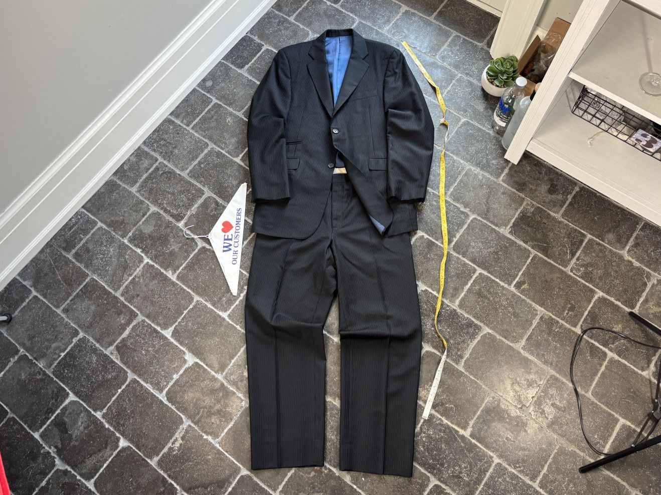Burberry Burberry Suit Two Piece 2pc Made in USA Designer Tux Striped Size 40R - 25 Thumbnail