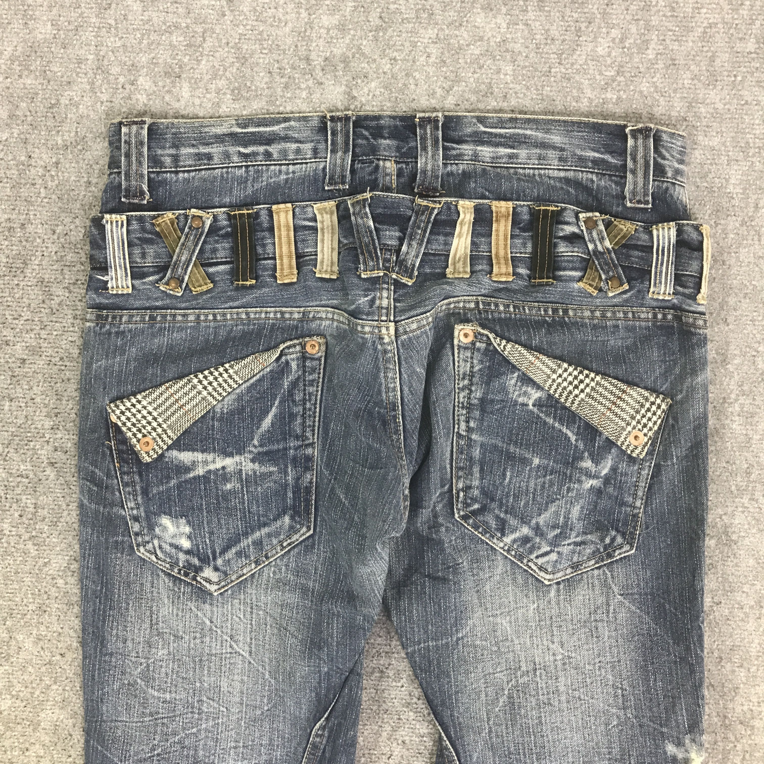 Japanese Brand DOUBLE WAIST EXPLOSION DENIM PANTS K130B18 Size US 34 / EU 50 - 5 Thumbnail