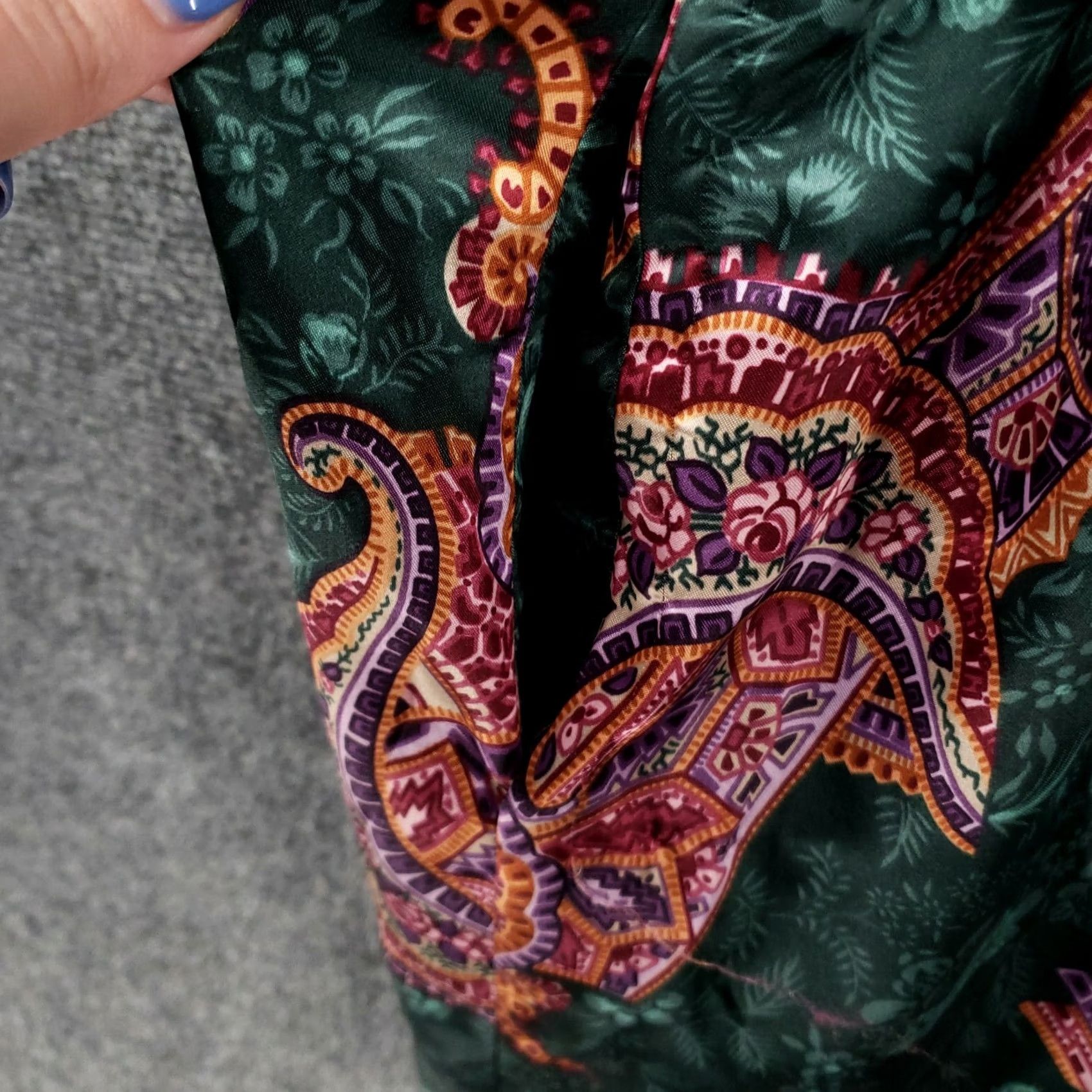 Vintage Expressions Sleep Robe Womens M Medium Green Paisley Kimono Sleeves Sleepwear Size ONE SIZE - 6 Thumbnail
