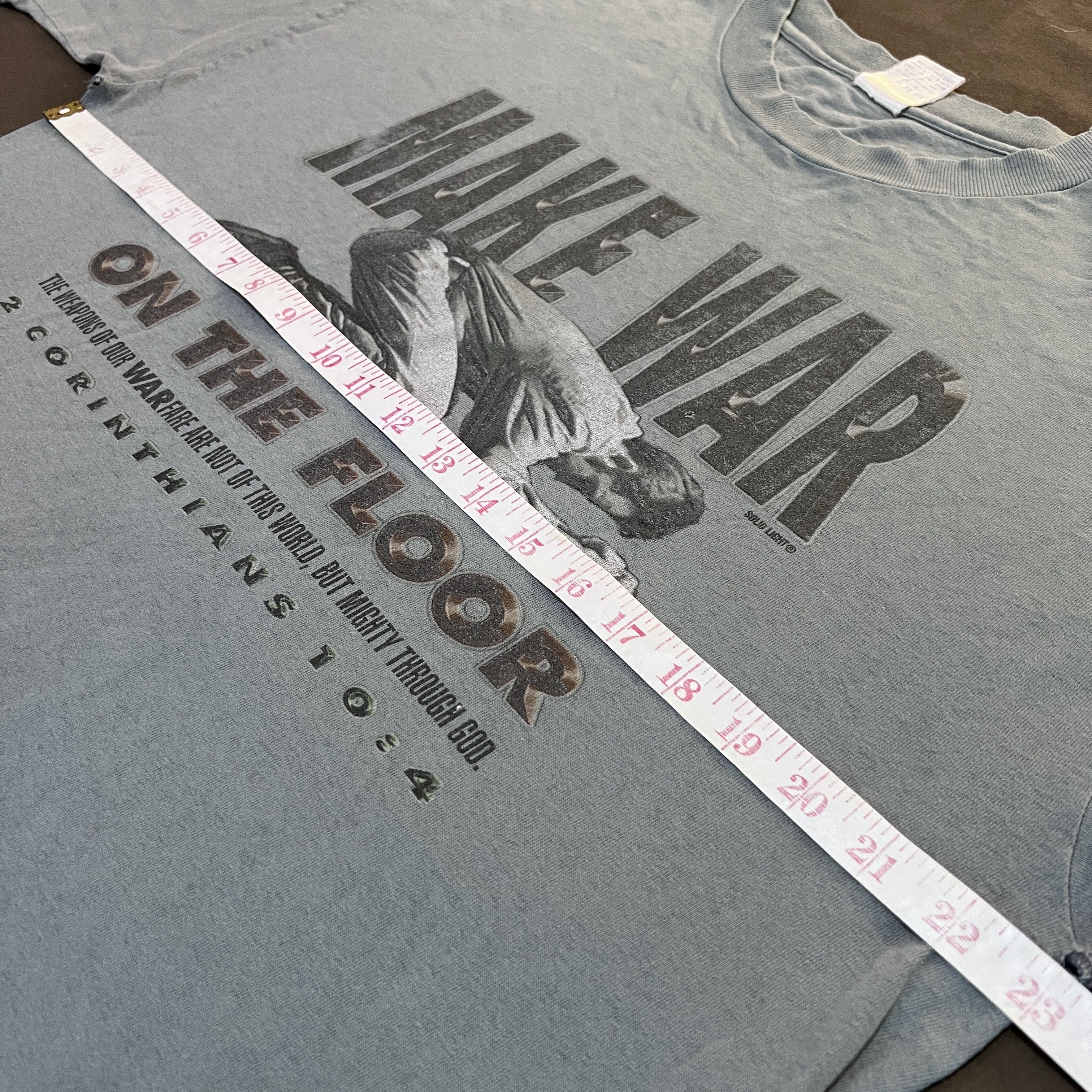 Vintage Vintage Make war on the floor Bible Holy God Jesus Tee Size US XL / EU 56 / 4 - 14 Thumbnail