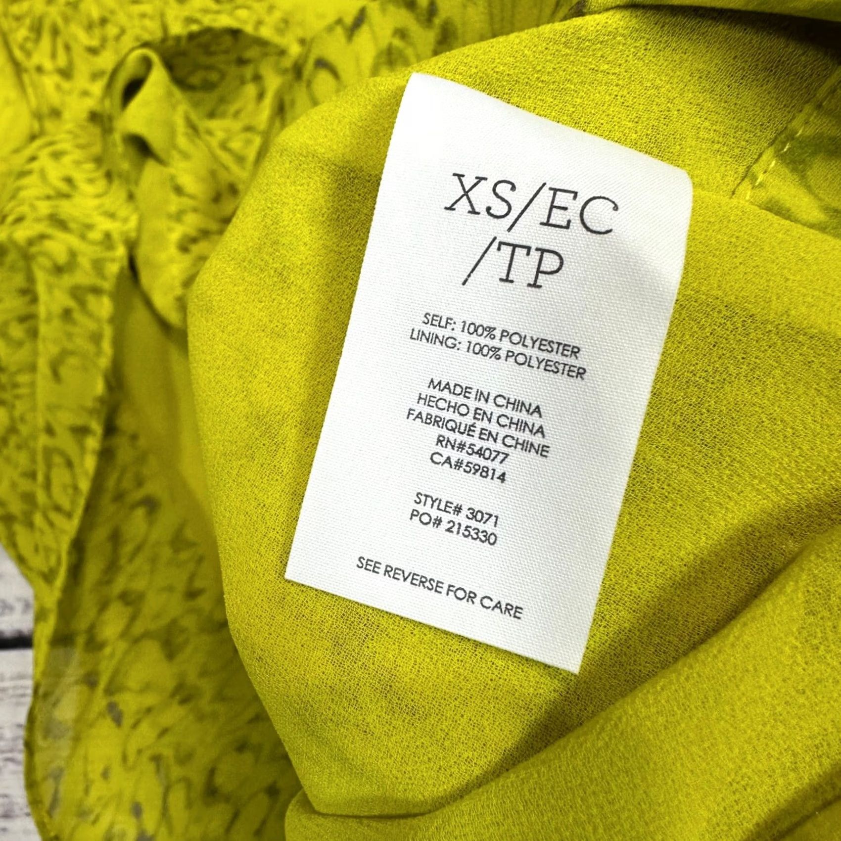Vintage Cabi Womens Tank XS Green Yellow Print Reign Ruffled Sleeveless Blouse Lined Size XS / US 0-2 / IT 36-38 - 6 Thumbnail