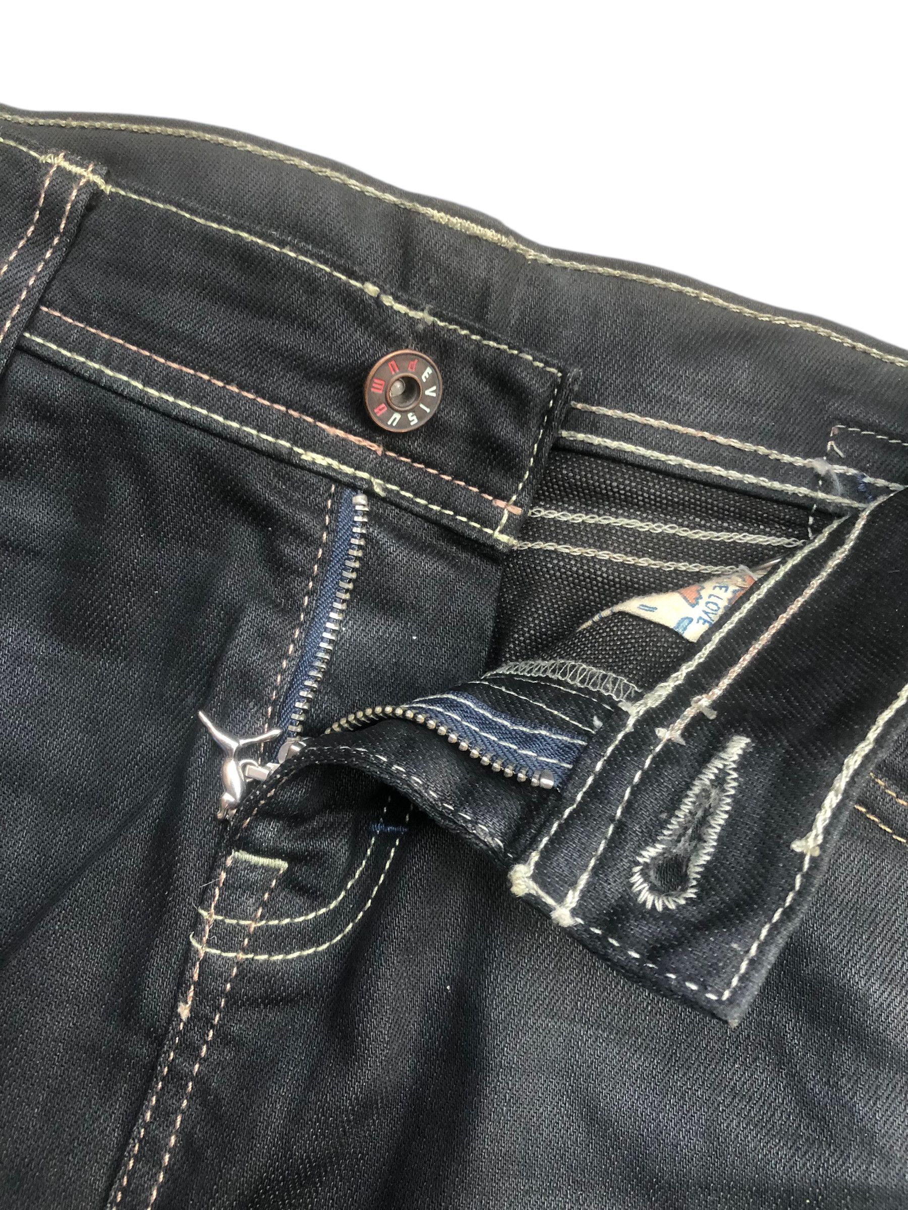 Evisu × Puma 🔥Rare Y2K EVISU x PUMA Black Denim Short Mini Skirt Women Size 28" / US 6 / IT 42 - 11 Thumbnail