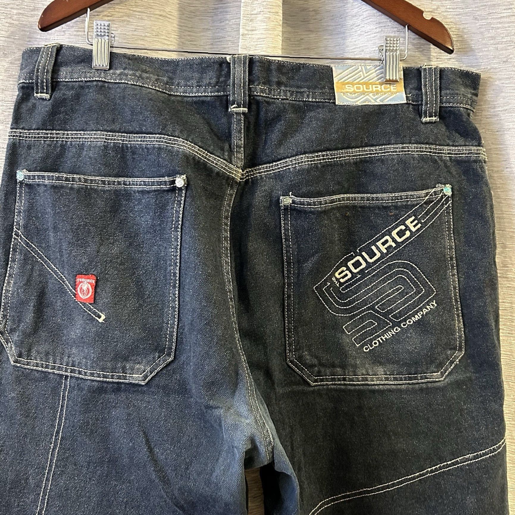 Vintage VINTAGE SOURCE Baggy Long Wide Blue Jean Shorts Jorts 90s Hip Hop Grunge 40 Mens Regular Size US 40 / EU 56 - 6 Thumbnail