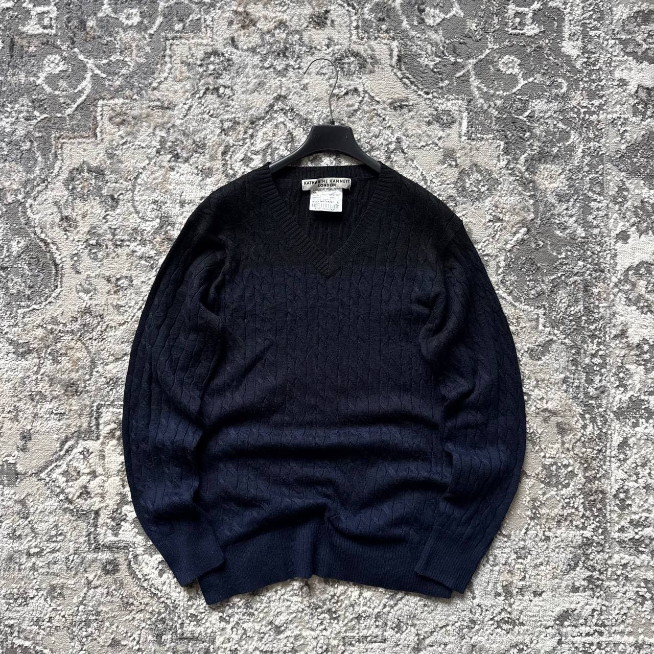 Katharine Hamnett London Katharine Hamnett London Knitted Abstract V Neck Sweater Size US L / EU 52-54 / 3 - 1 Thumbnail