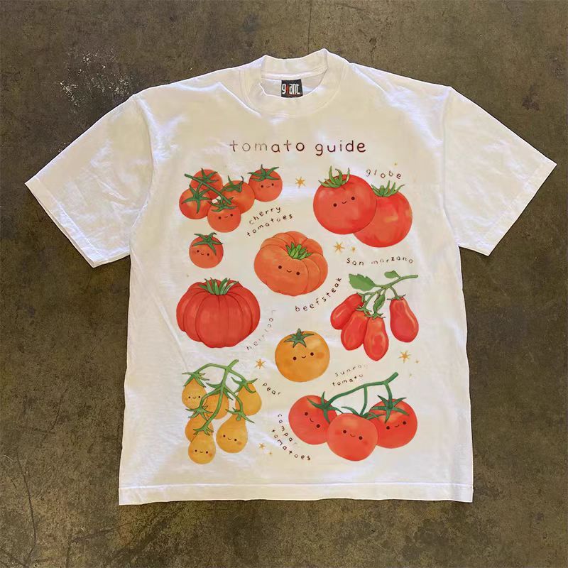 Japanese Brand × Vintage Tomato pattern loose casual vintage t-shirt Size US M / EU 48-50 / 2 - 1 Thumbnail