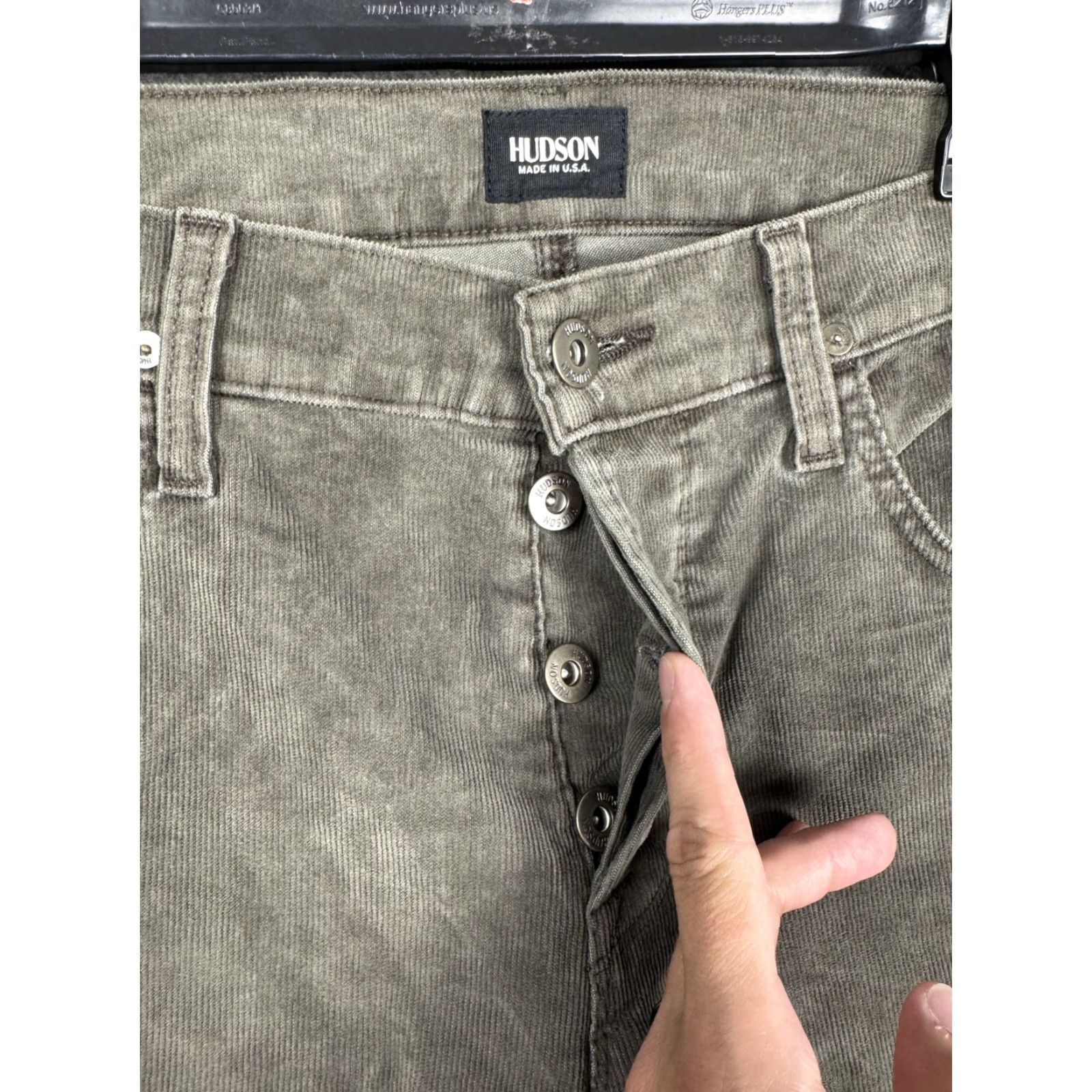 Hudson HUDSON Blake Jeans Mens 36 Olive Green Slim Straight Corduroy Pants Button Fly Jeans Size US 36 / EU 52 - 6 Thumbnail