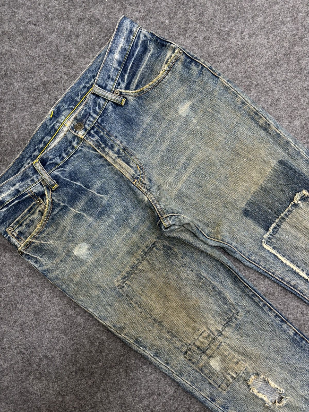 PPFM 💥PPFM Patchwork💥Archival Patchwork Distressed Denim F595 Size US 33 - 9 Thumbnail