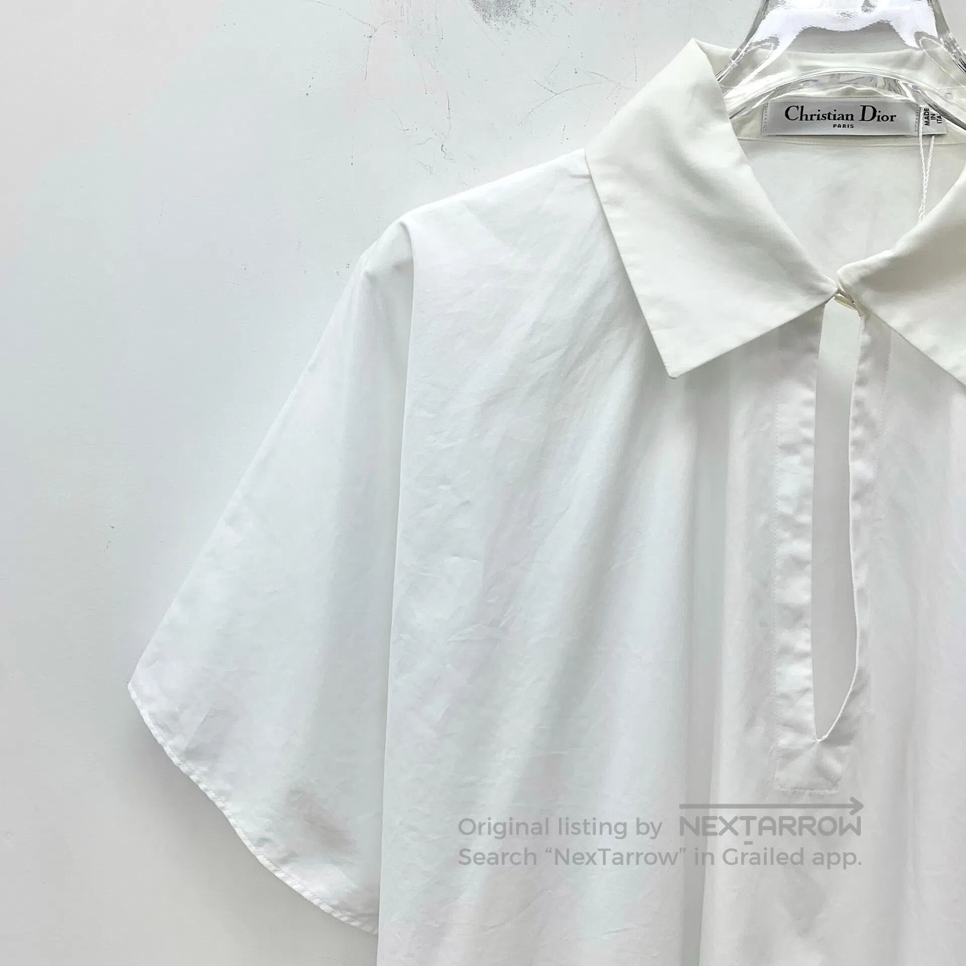 Dior Dior White bee embroidery cotton collar long-sleeve shirt| Size XS / US 0-2 / IT 36-38 - 3 Thumbnail