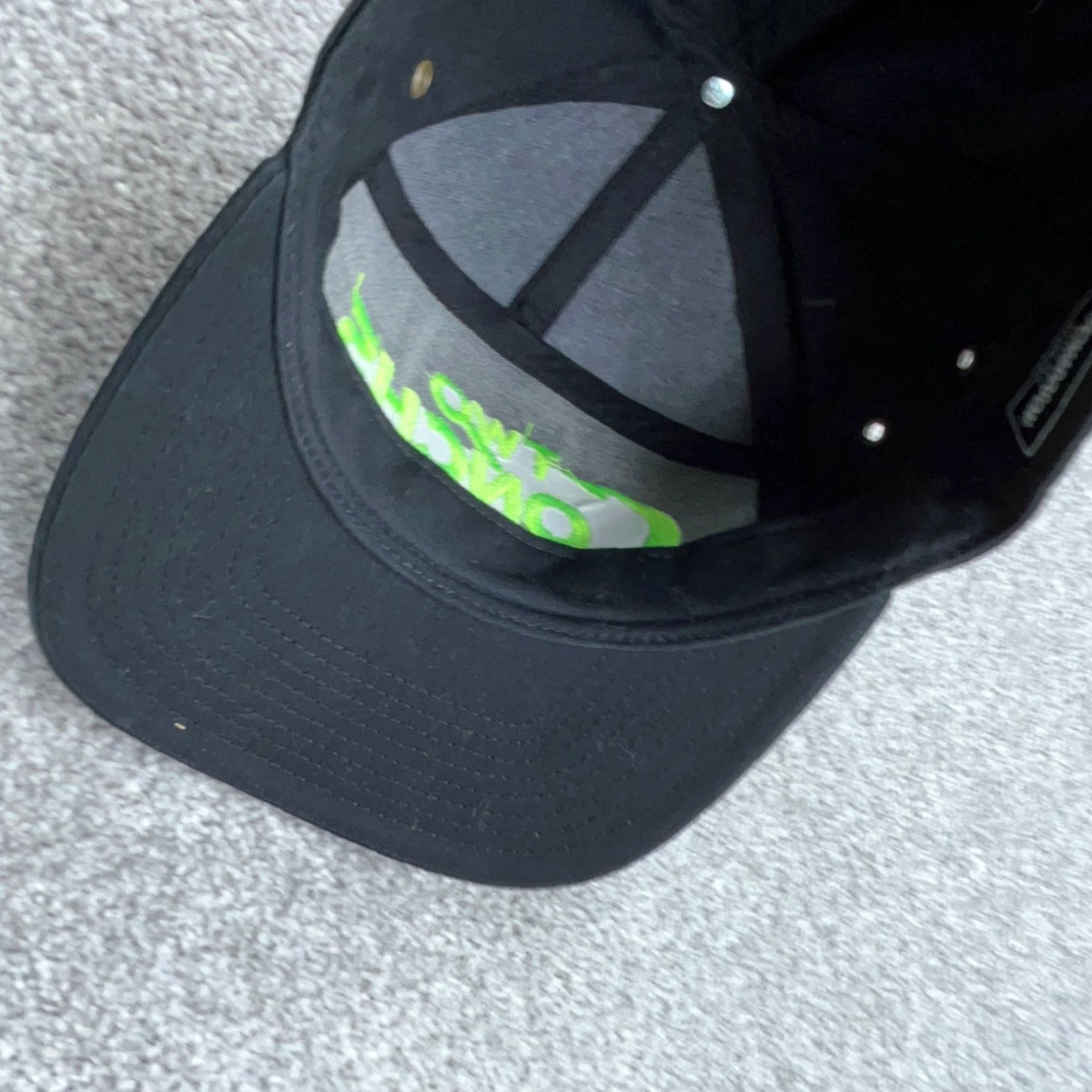 Vintage Vintage Richardson Black Baseball Cap Hat – Cotton Twill, Adjustable Strap Back, Fish Theme, Men’s One Size, 90s Y2K Sport Conchs Size ONE SIZE - 6 Thumbnail