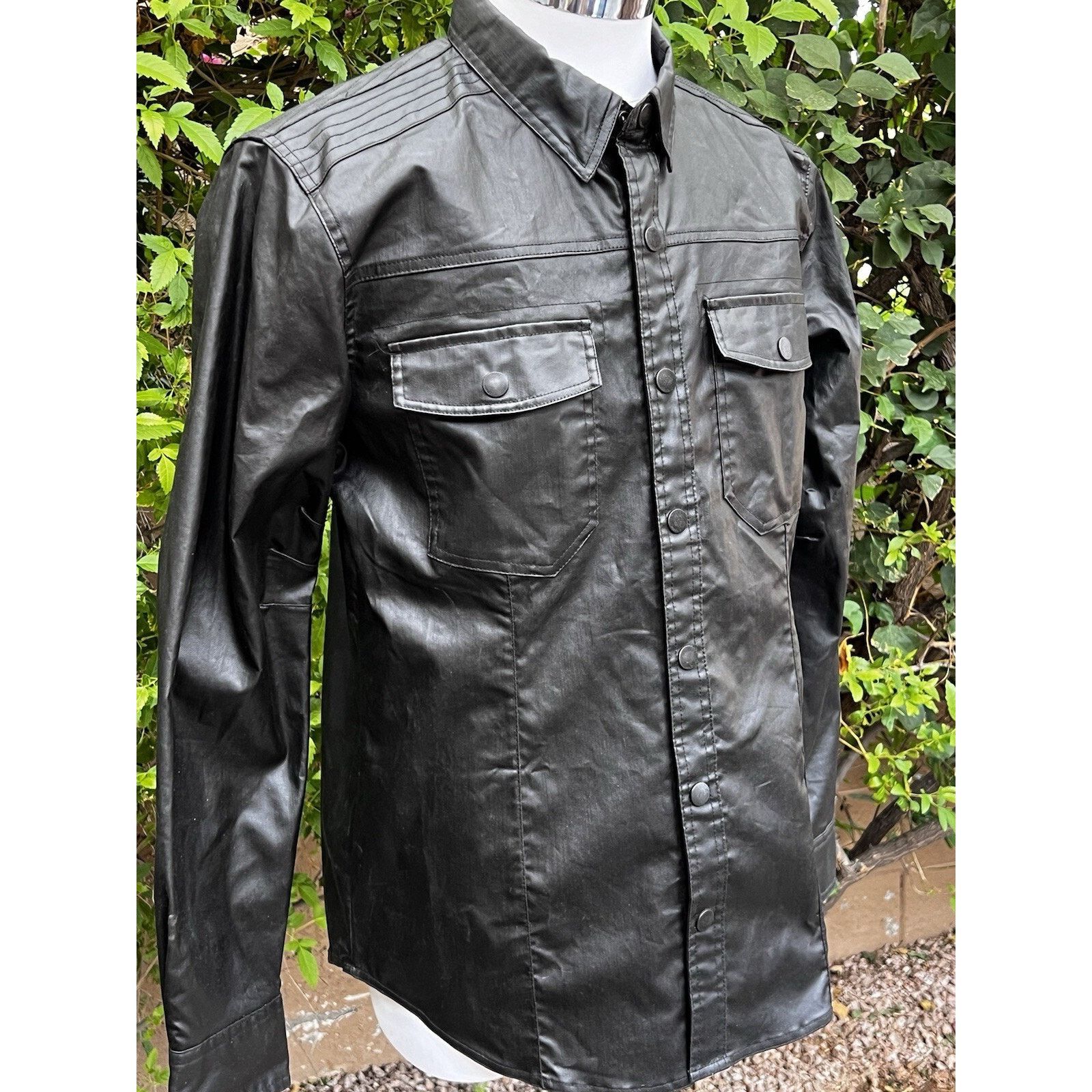 Harley Davidson Harley Davidson (L) Mens Black Shirt Jacket Faux Leather Size US L / EU 52-54 / 3 - 3 Thumbnail
