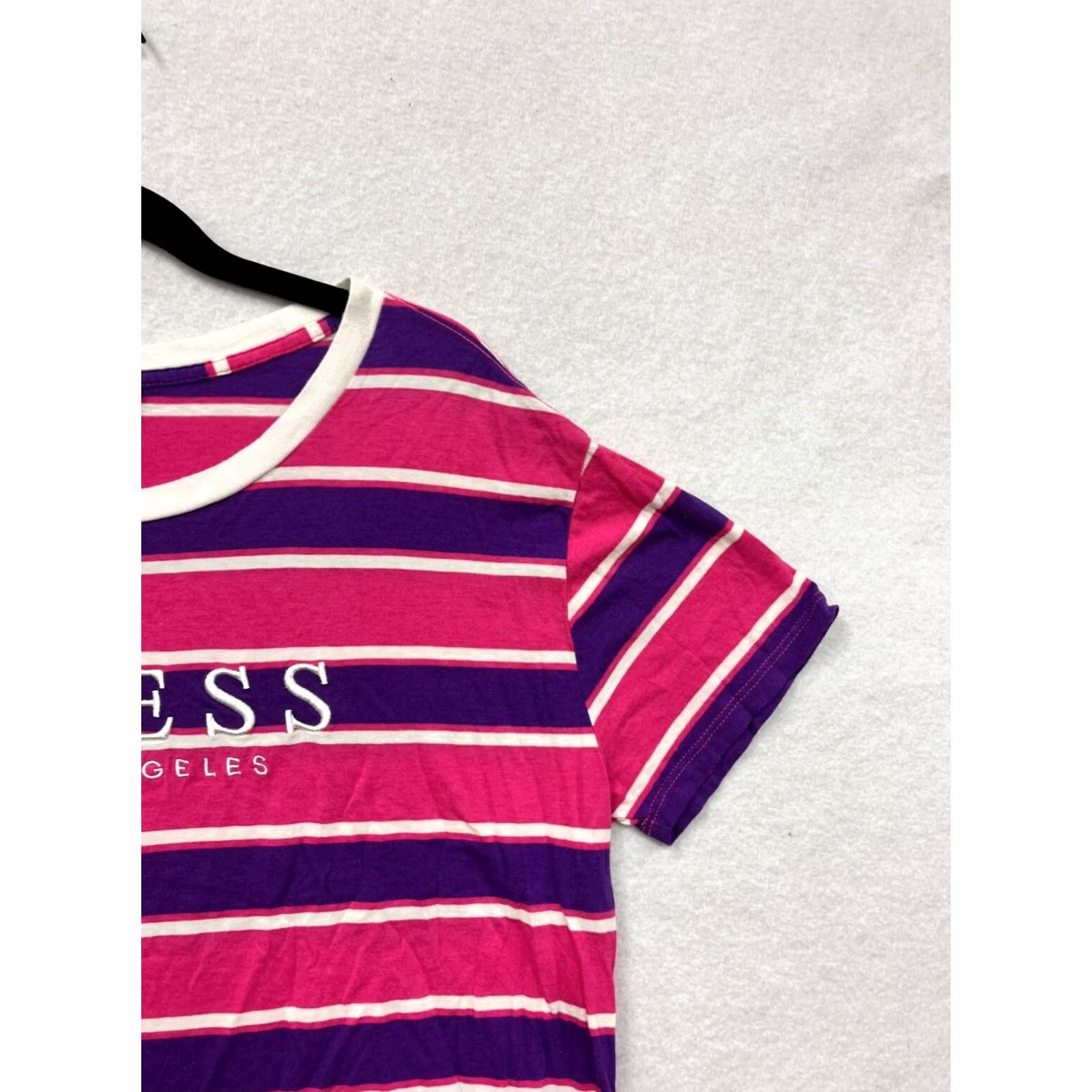 Guess Guess Womens T-Shirt Striped Pink & Purple Medium Size M / US 6-8 / IT 42-44 - 5 Thumbnail