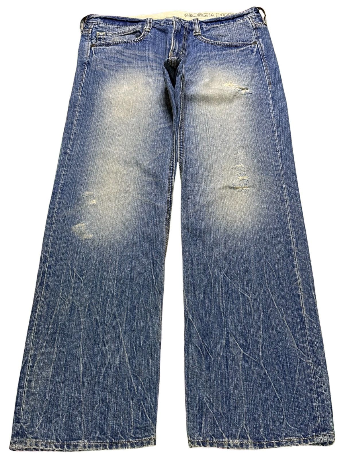 Japanese Brand Vintage Japanese Brand Rusty Mud Wash Distressed Jeans Size 31" - 1 Thumbnail