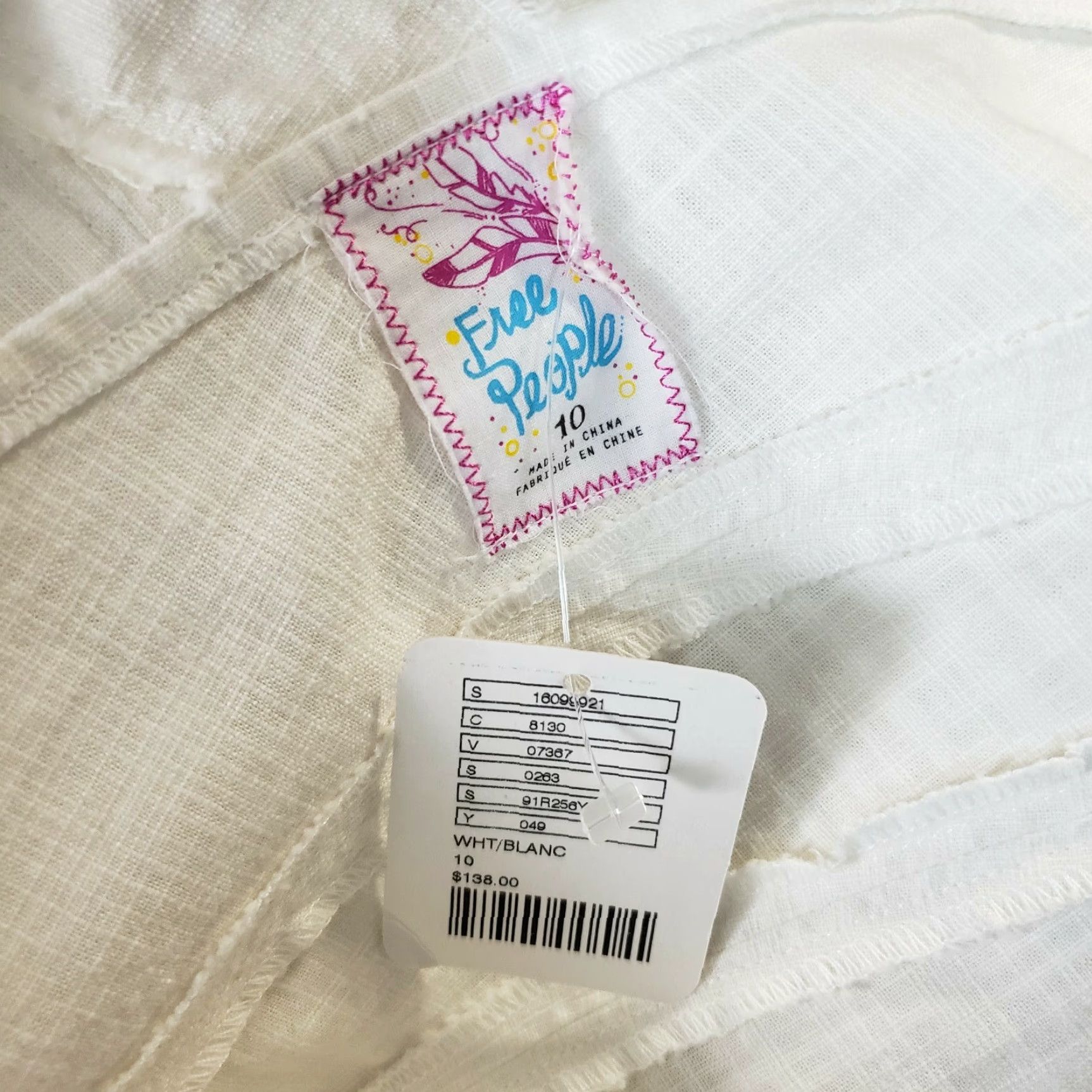 Free People Free People Womens Mini Dress Sz 10 Ivory Lace Cap Sleeve Cotton Side Zip Short Solid Size L / US 10 / IT 46 - 6 Thumbnail