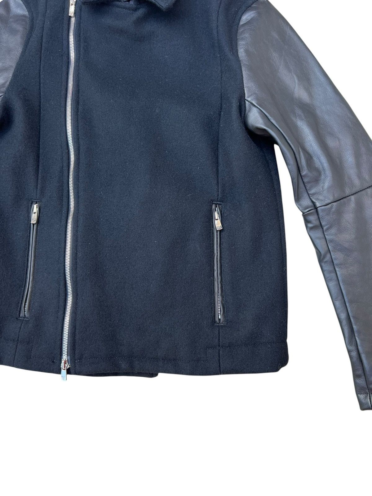 Leather STUDIOUS Japan Asymmetrical Wool Cowhide Leather Jacket Size US S / EU 44-46 / 1 - 11 Thumbnail