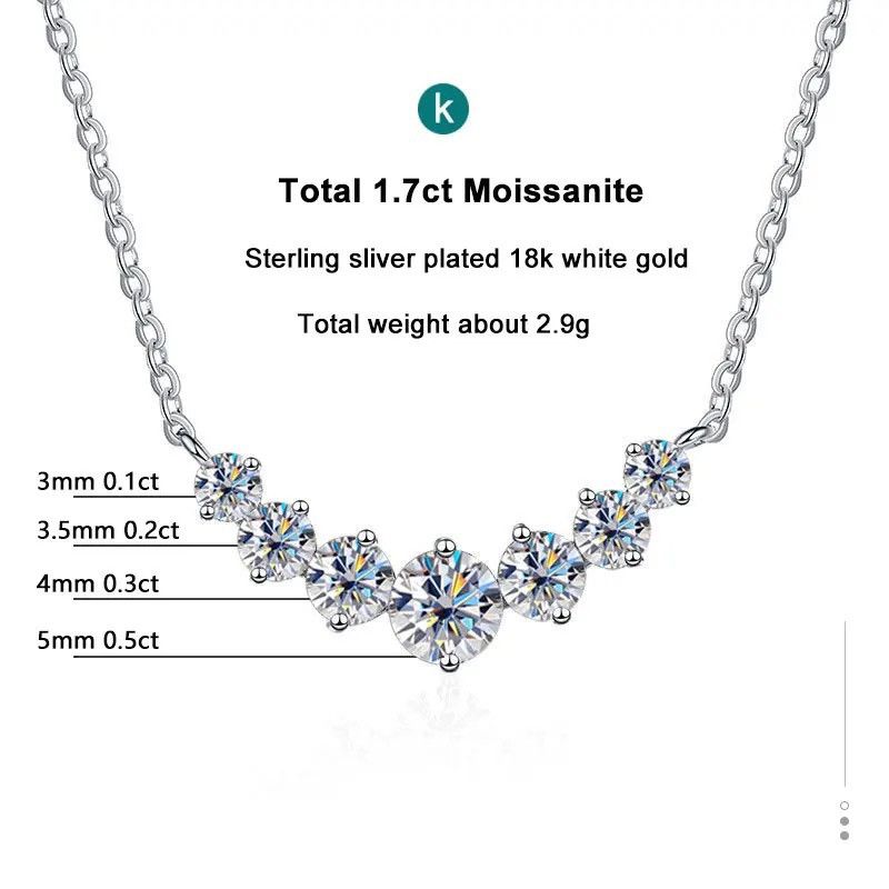 Sterling Silver 925 Sterling Sliver Plated 18k White Gold Necklace Size ONE SIZE - 5 Thumbnail