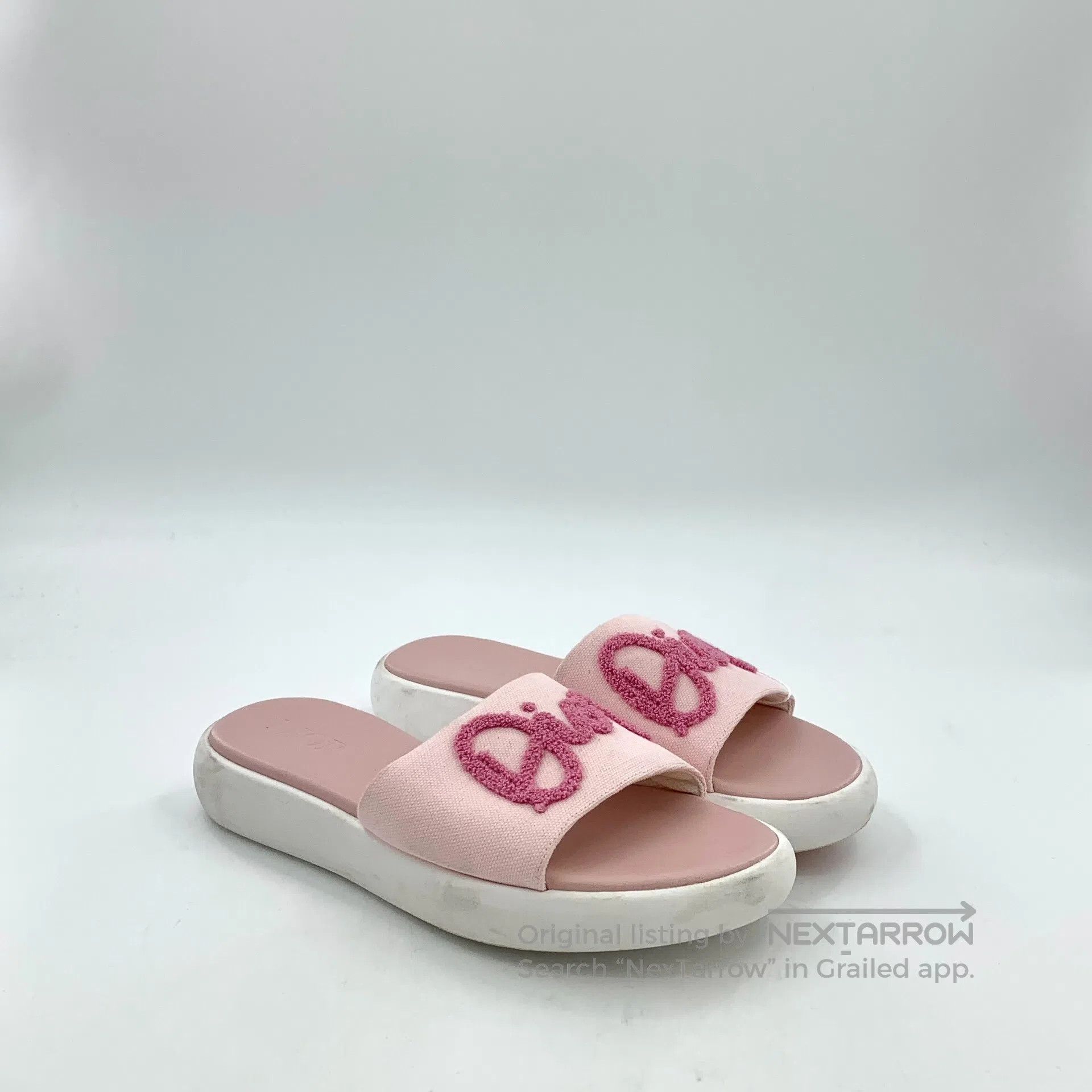 Dior Dior Pink logo letter flocking casual flat slippers| Size US 5.5 / IT 35.5 - 2 Thumbnail