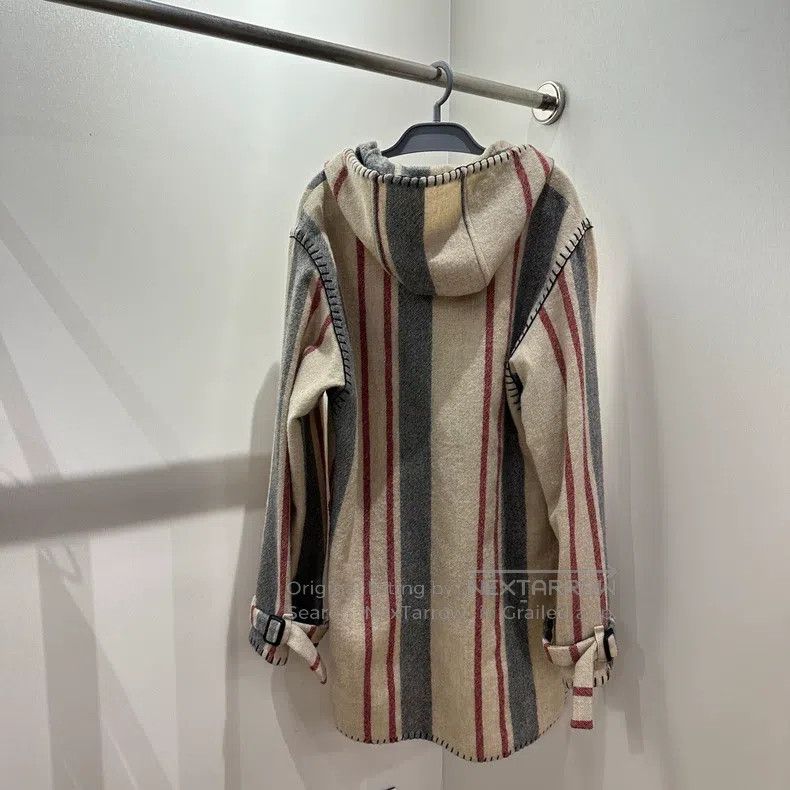 Loewe Loewe Leather Patch Logo Striped Hooded Coat Jacket Size M / US 6-8 / IT 42-44 - 2 Thumbnail