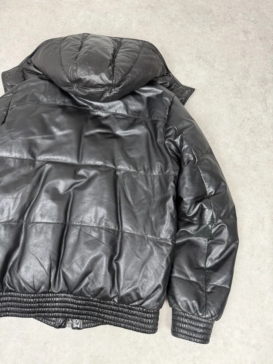 Prada 2000s Prada Hooded Black Leather Bomber Puffer Jacket Size US M / EU 48-50 / 2 - 5 Thumbnail