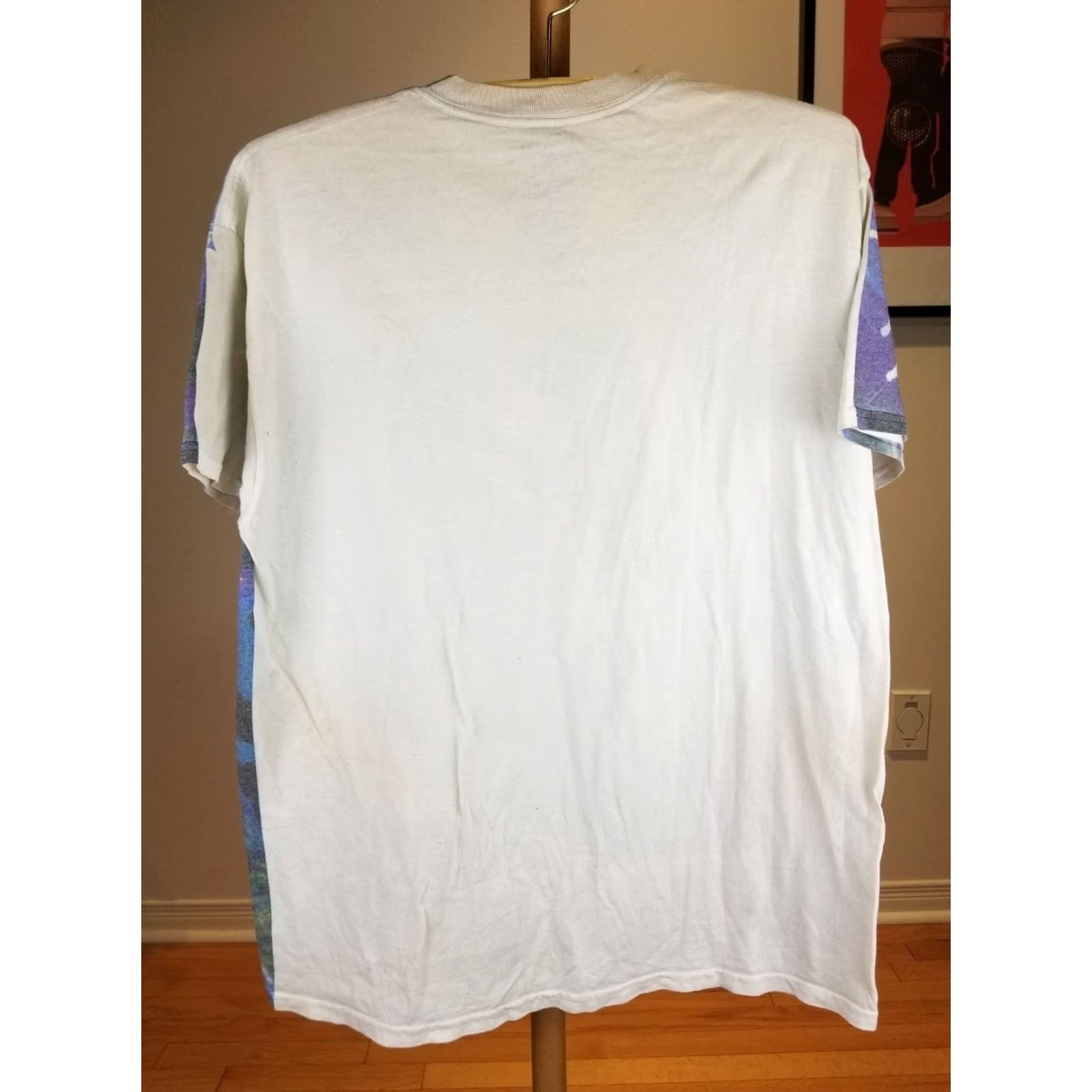 Gildan VINTAGE Y2K DJ CAT ALL OVER PRINT WHITE COTTON T-SHIRT SZ LARGE Size US L / EU 52-54 / 3 - 4 Thumbnail