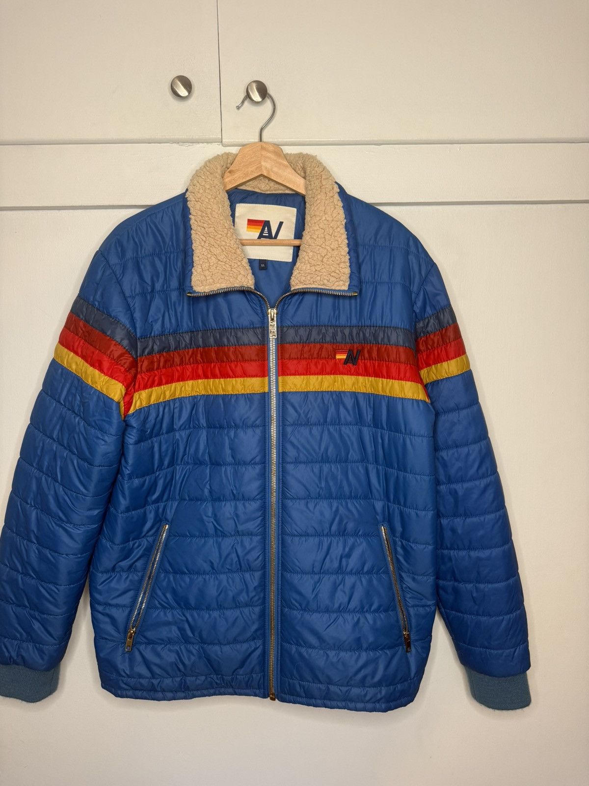 Aviator Nation Aviator Nation Sunburst Stripe Puffer w/ Sherpa Collar Size US XL / EU 56 / 4 - 1 Thumbnail