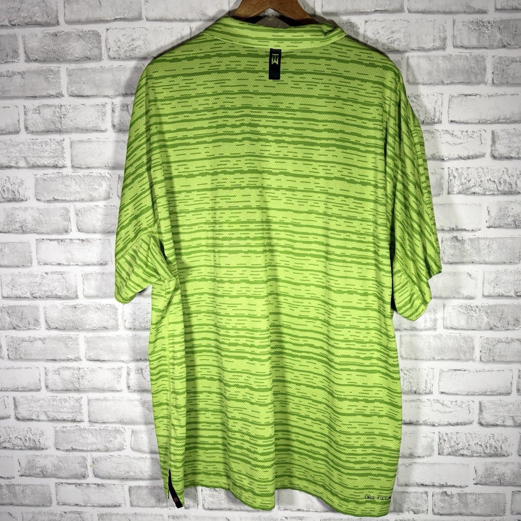 Nike VINTAGE Nike Tiger Woods Polo Shirt Green Striped Dri-Fit Athletic Mens XXL Size US XXL / EU 58 / 5 - 5 Thumbnail