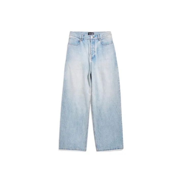 Balenciaga Balenciaga SS24 Wash Denim Wide-Leg Pants Size US 27 - 1 Thumbnail