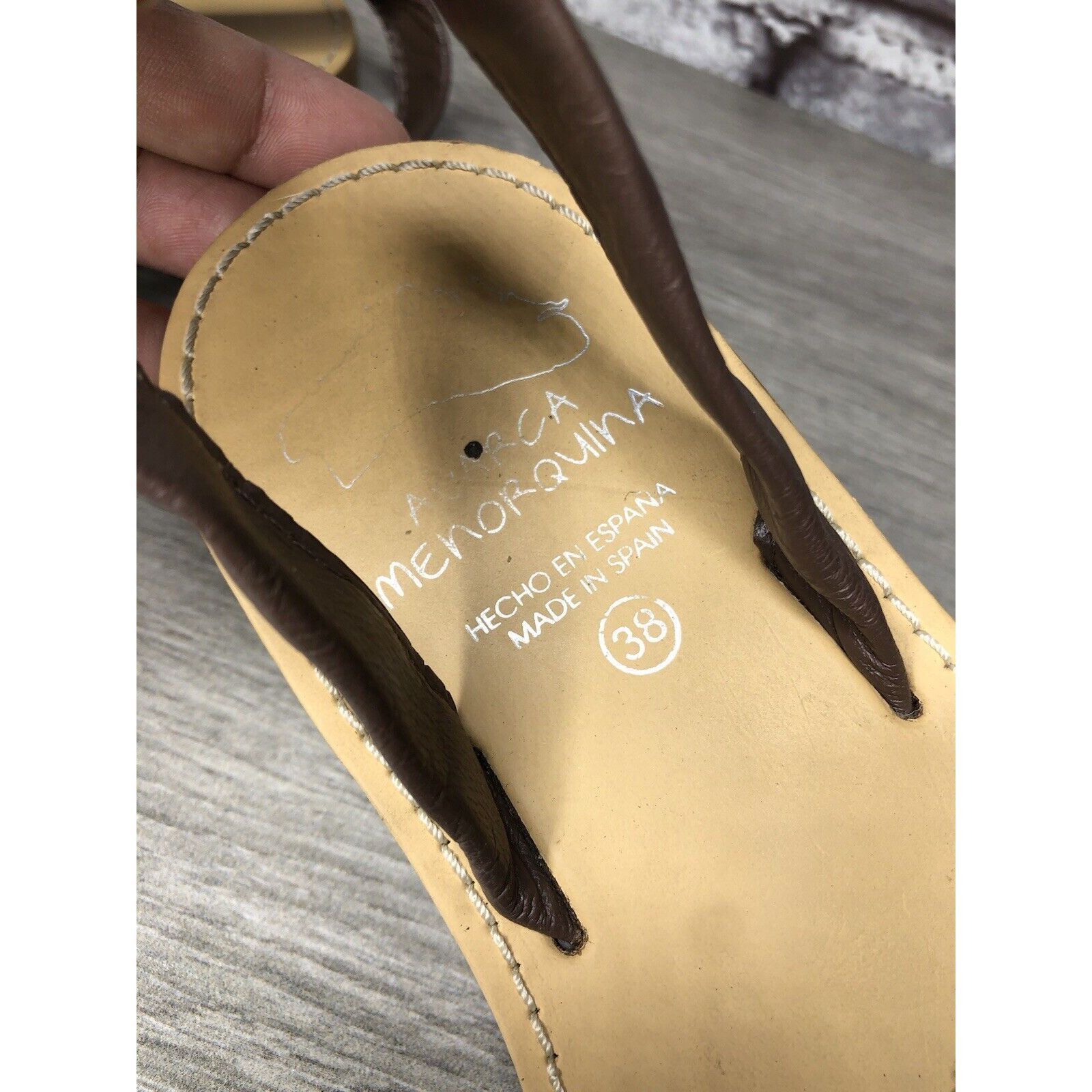 Other AVARCA MENORQUINA Brown Leather Snake Slingback Sandals Wome Size US 7.5 / IT 37.5 - 8 Thumbnail