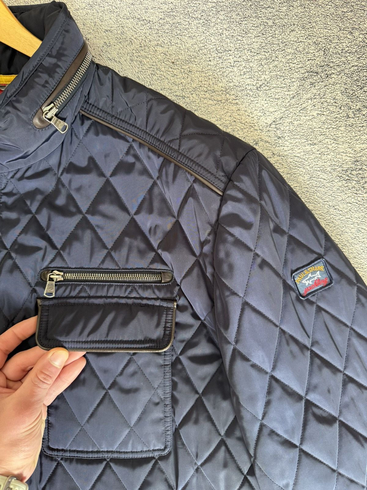 Paul & Shark Paul Shark Quilted Jacket Men 3XL Riri Zippers Lamb Leather Size US XXL / EU 58 / 5 - 19 Thumbnail