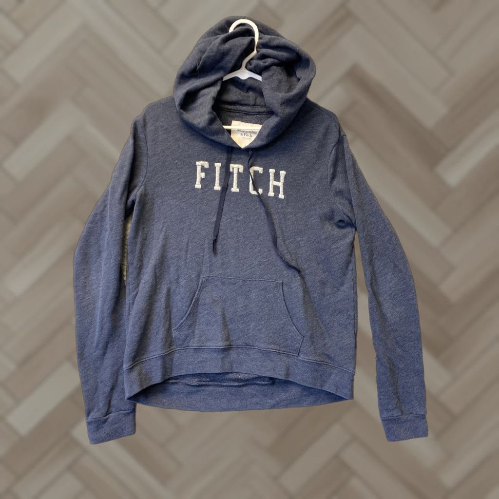 Abercrombie & Fitch Abercrombie & Fitch Sweater Medium Blue Hoodie Sweatshirt Logo Casual Hooded Womens Size M / US 6-8 / IT 42-44 - 1 Thumbnail