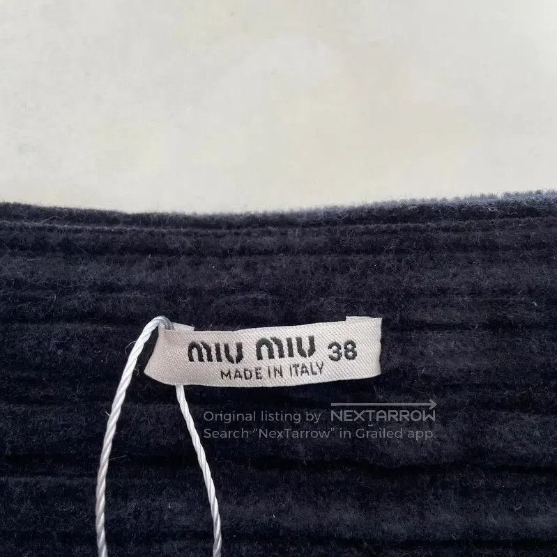 Miu Miu Miu Miu Black Cotton Striped Mini Skirt . Size 23" - 5 Thumbnail