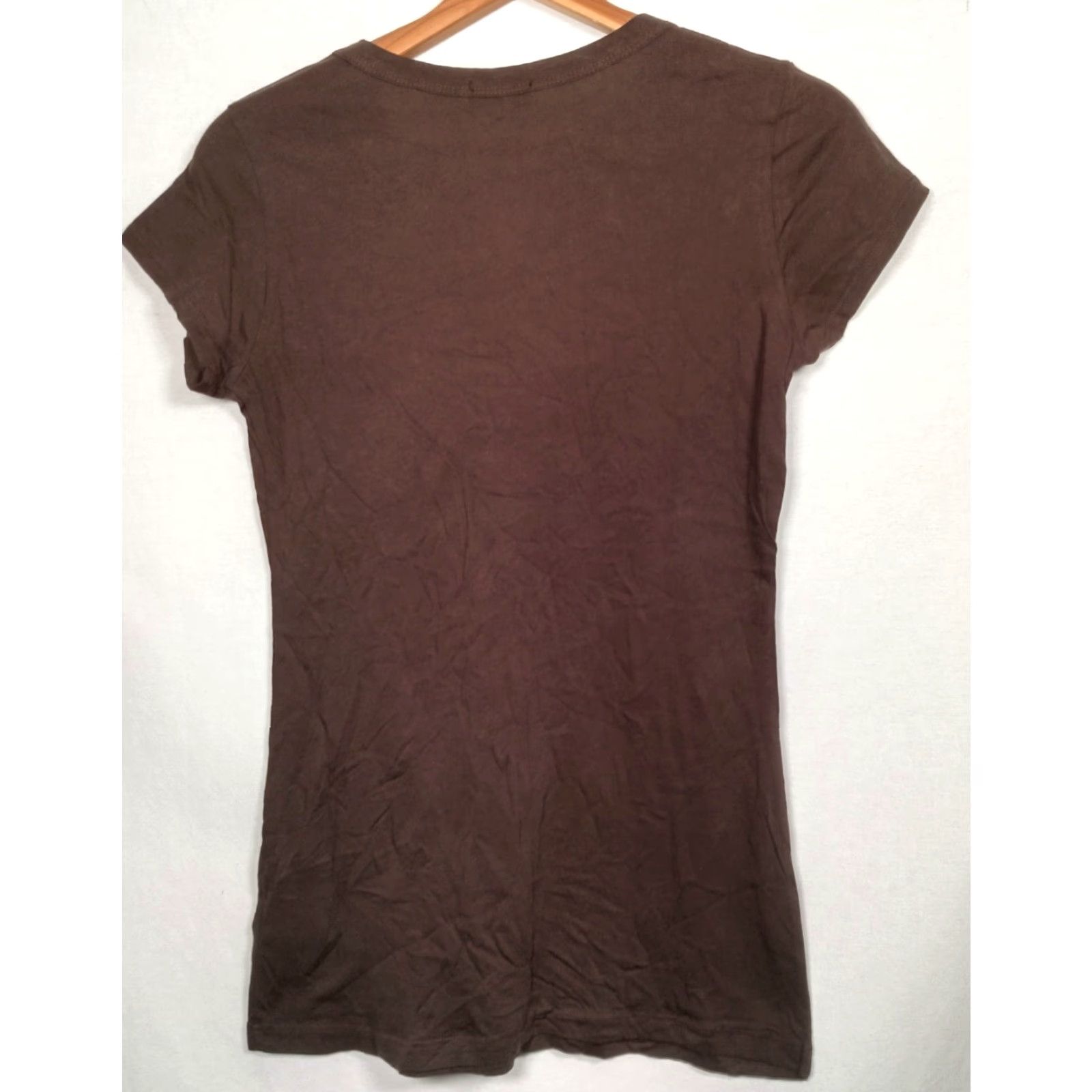 Vintage VINTAGE Wet Seal T-Shirt Women Juniors XL Brown Casual Winged Heart Rhinestones 2000s Size XL / US 12-14 / IT 48-50 - 3 Thumbnail
