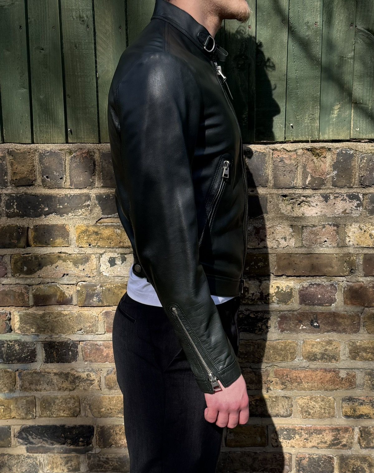 Tom Ford Tom Ford Dark Forest Calf Leather Café Racer Jacket Size US M / EU 48-50 / 2 - 2 Thumbnail
