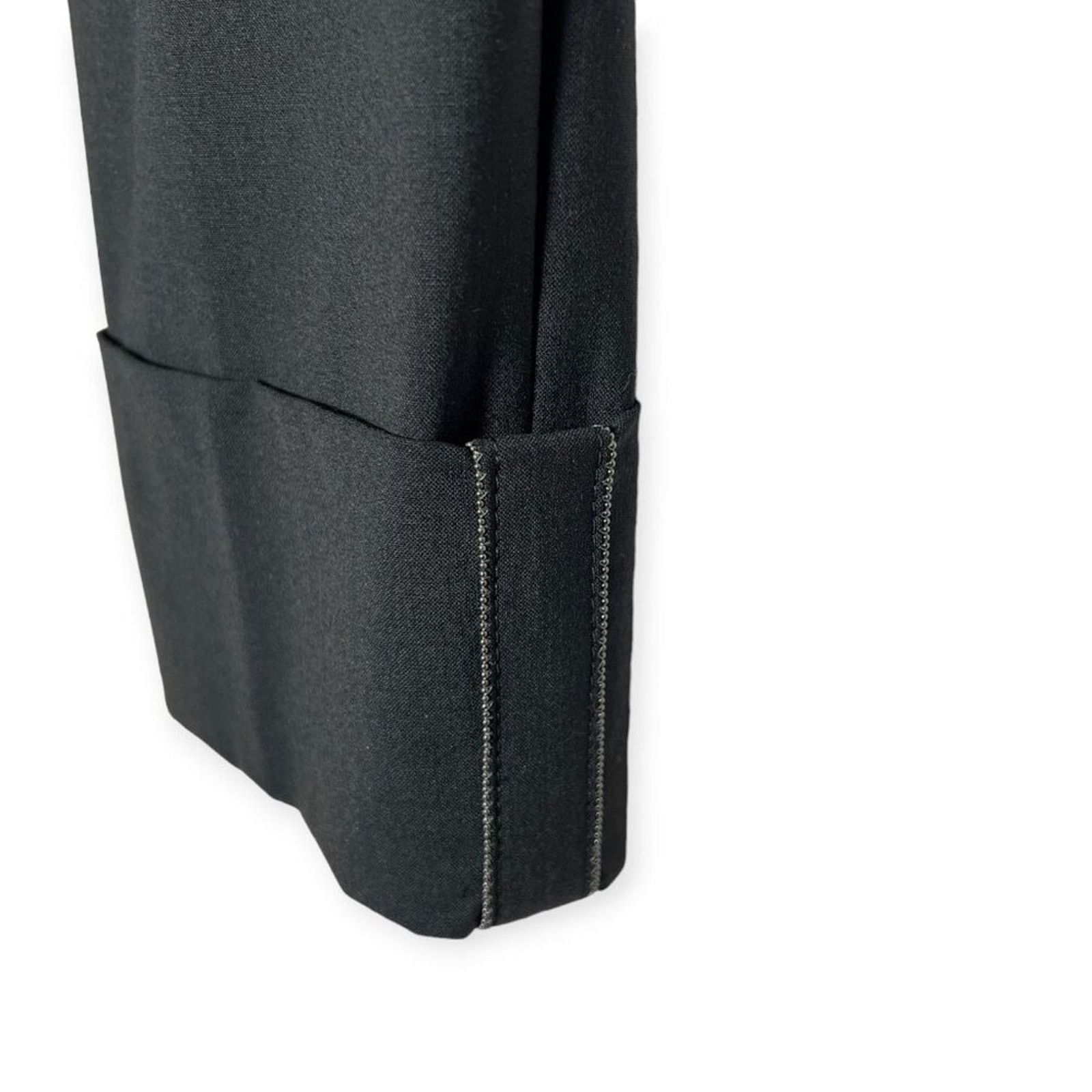 Brunello Cucinelli Brunello Cucinelli Wool Monili Wide Pant Black Size 6 Size 28" / US 6 / IT 42 - 3 Thumbnail