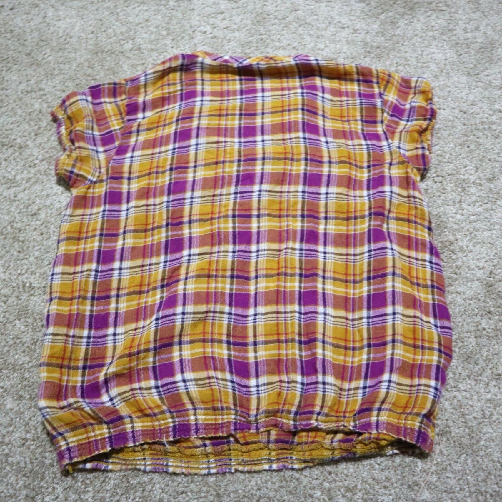 Old Navy Old Navy Shirt Casual Button-Up Plaid Tunic Purple Red 100% Cotton Women M Medium Long Sleeve Size M / US 6-8 / IT 42-44 - 6 Thumbnail