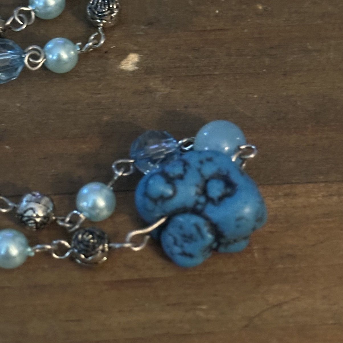 Other Blue station bead and turquoise chain necklace Size ONE SIZE - 4 Thumbnail