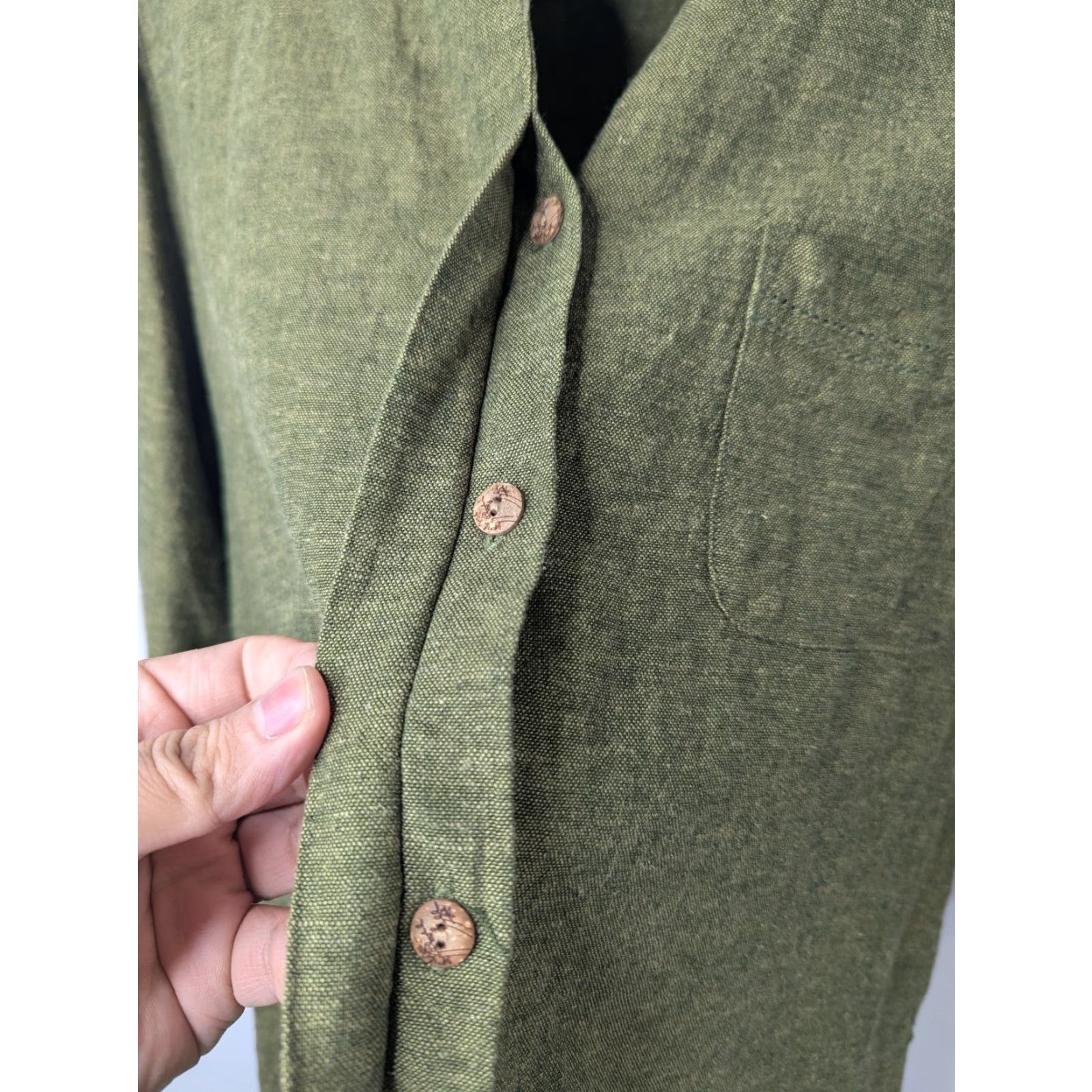 Vintage Koret Womens Blouse Linen Blend Floral Embroidered 3/4 Sleeve Size L Green Vintage Size L / US 10 / IT 46 - 4 Thumbnail
