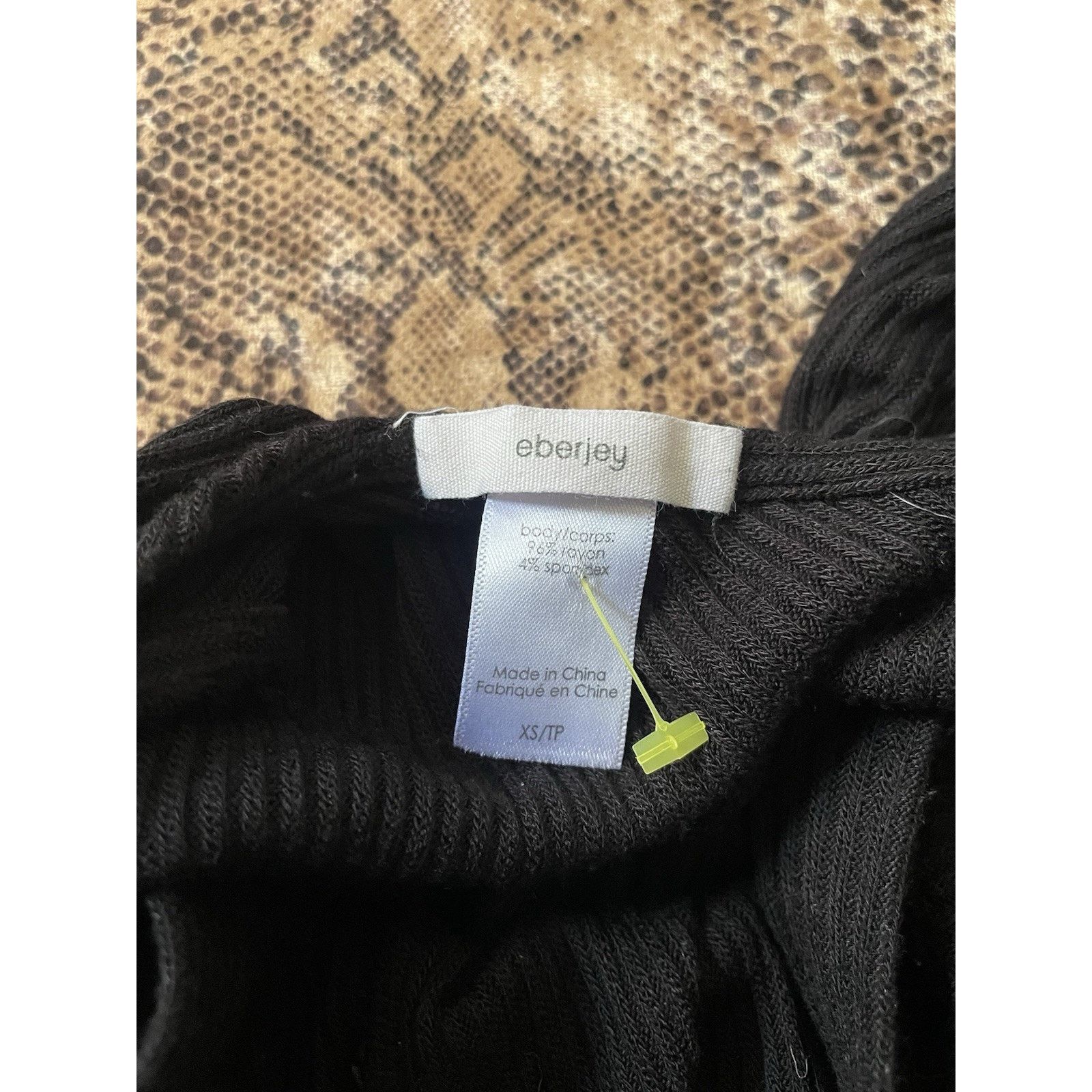 Eberjey Eberjay Elon Black Bound Ribbed V-Neck Relaxed Jumpsuit XS Size 26" / US 2 / IT 38 - 3 Thumbnail