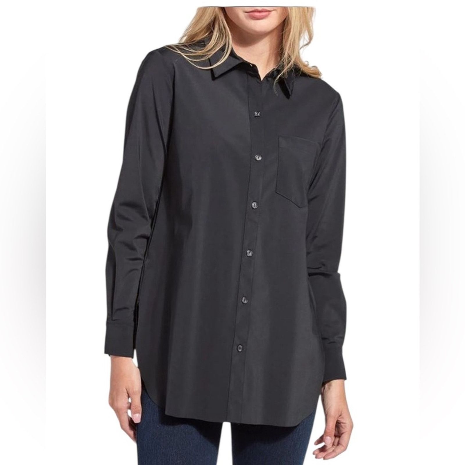 Other LYSSE Connie Button Down Button Front Blouse Black Small Size S / US 4 / IT 40 - 1 Thumbnail