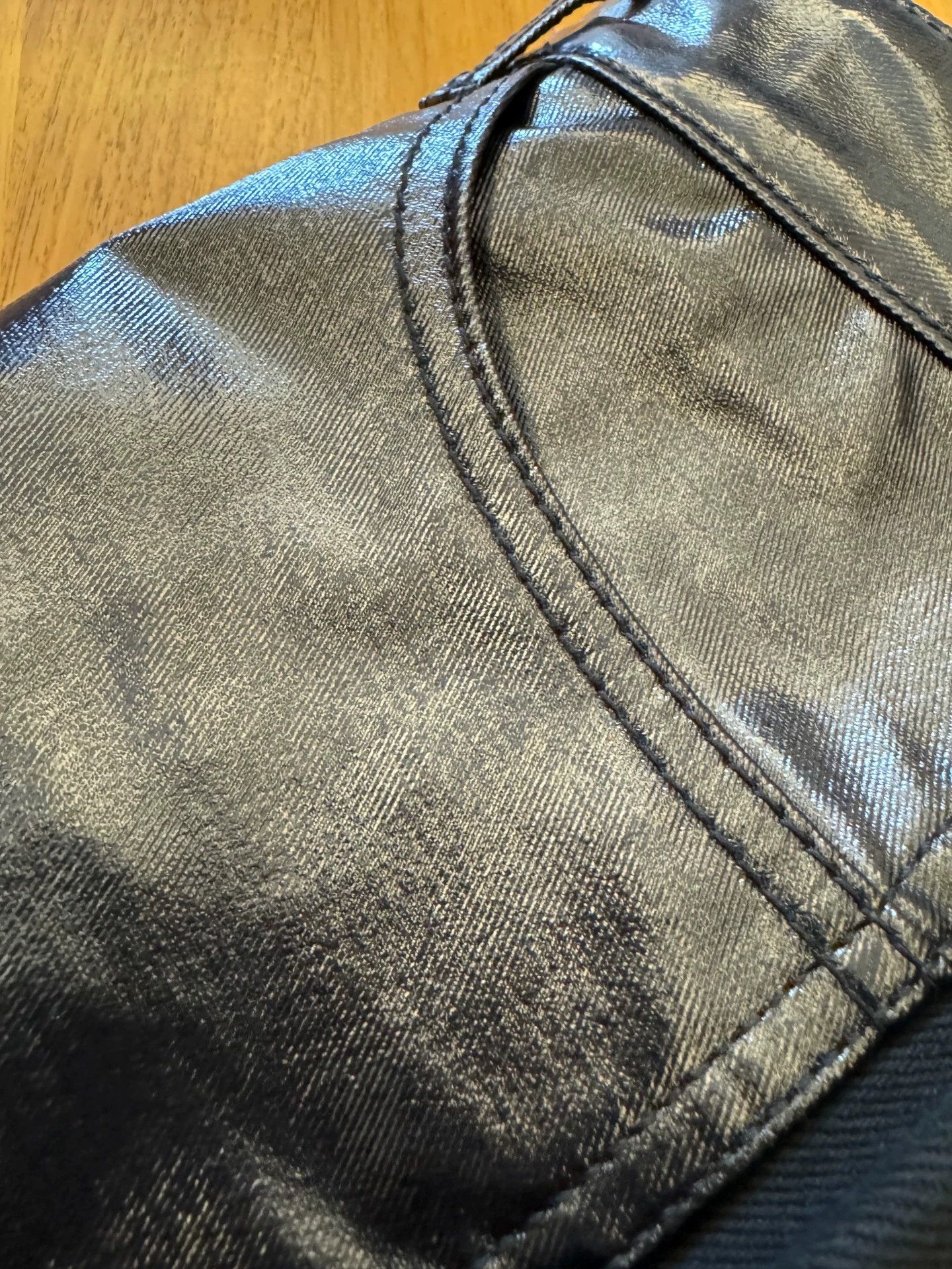 WE11DONE we11done short front gloss black back black denim cut 3-4cm Size US 32 / EU 48 - 6 Thumbnail